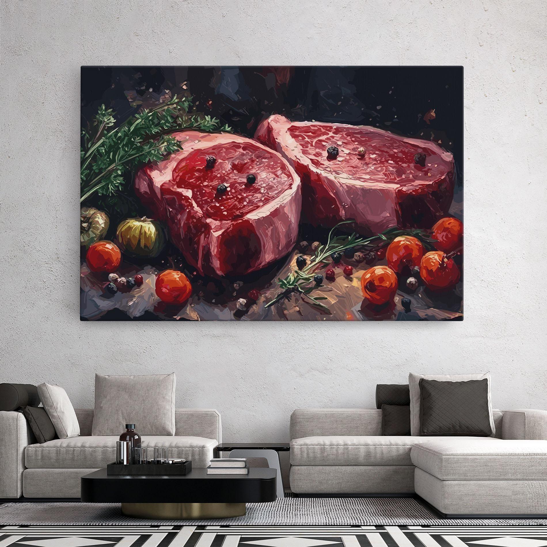 Vászonkép Meat With Tomatoes mockup 2