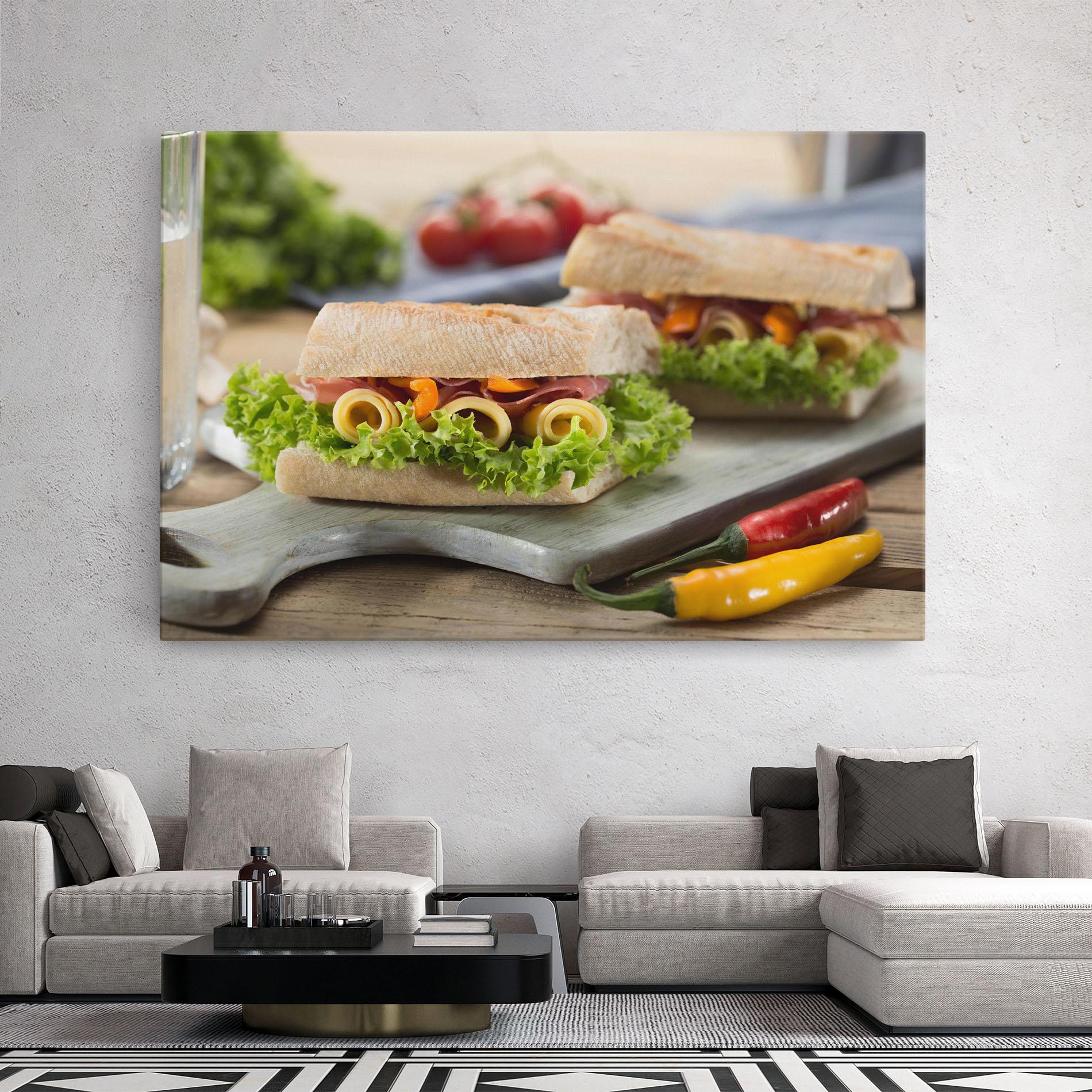 Vászonkép Yum Sandwich mockup 2