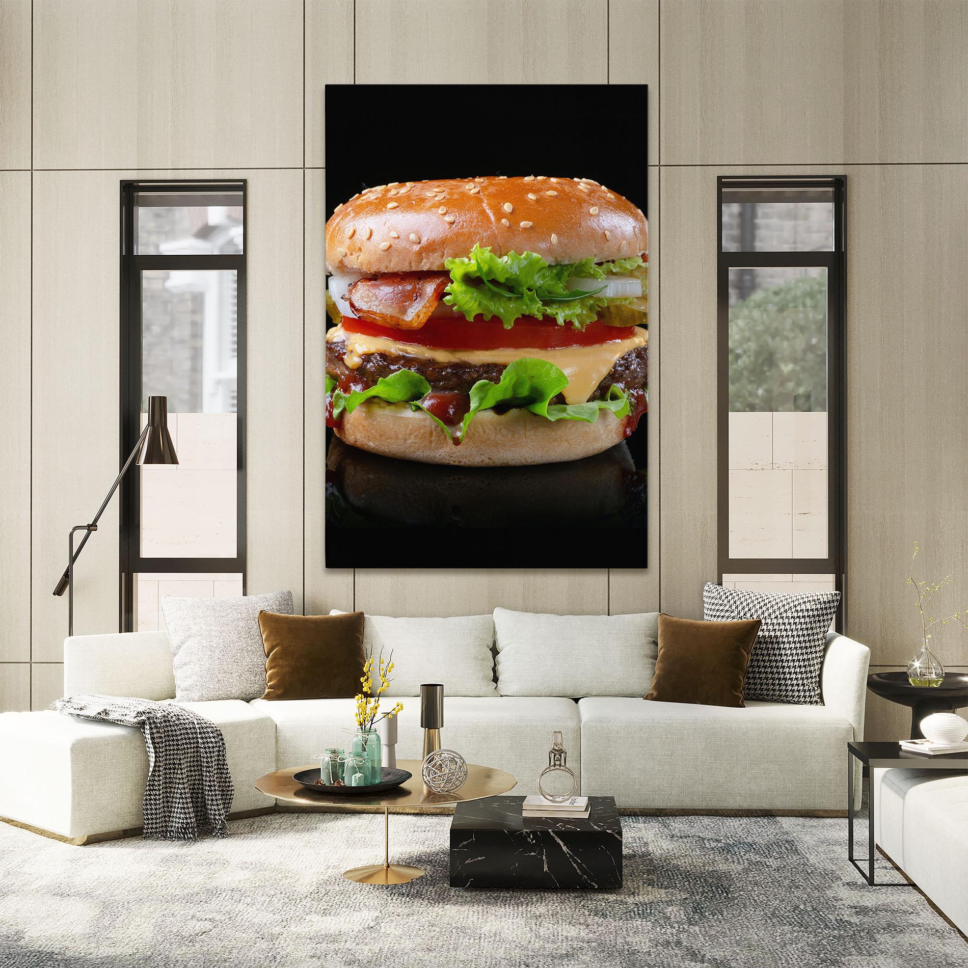 Vászonkép Yumm Hamburger mockup 2