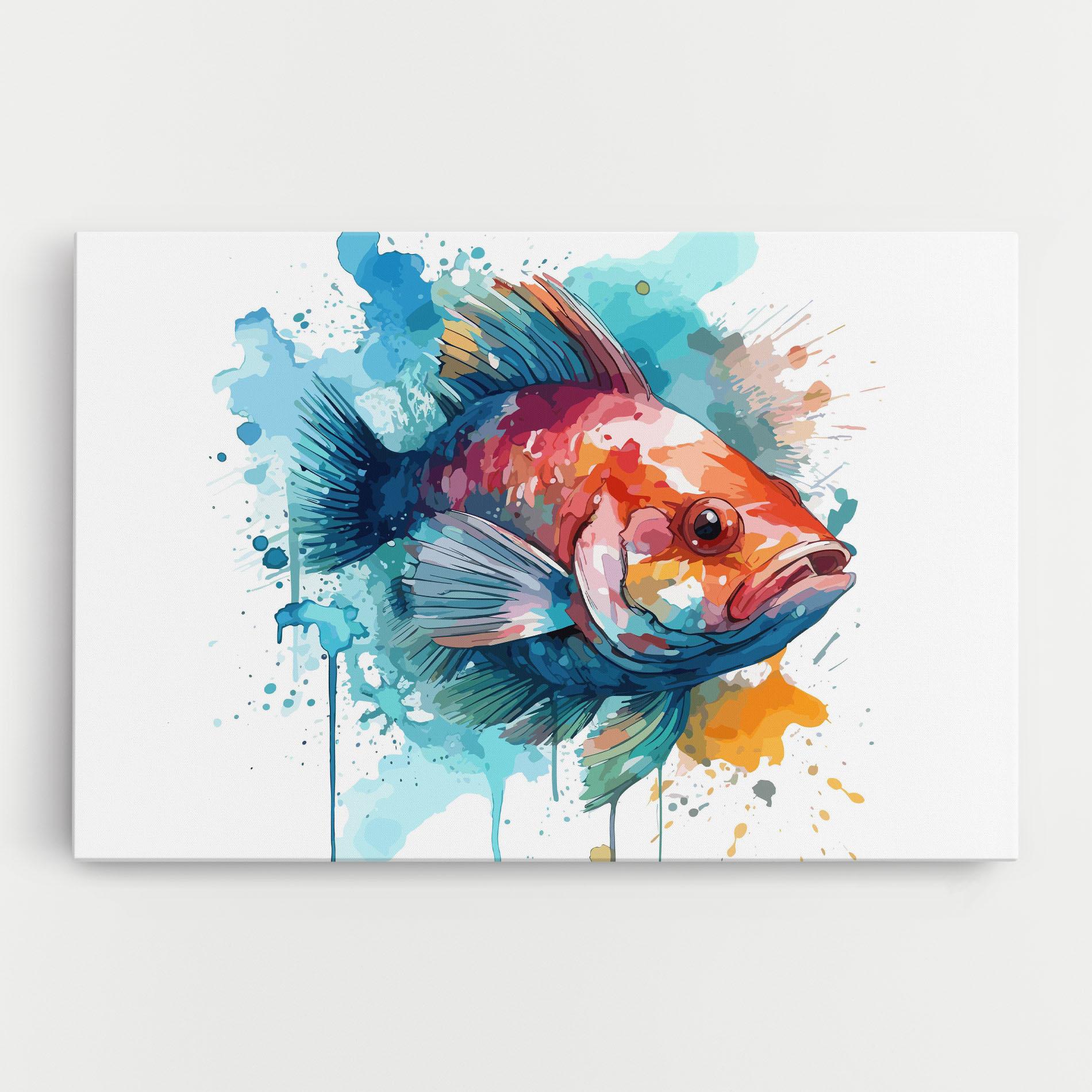 Vászonkép Watercolor Fish mockup 0