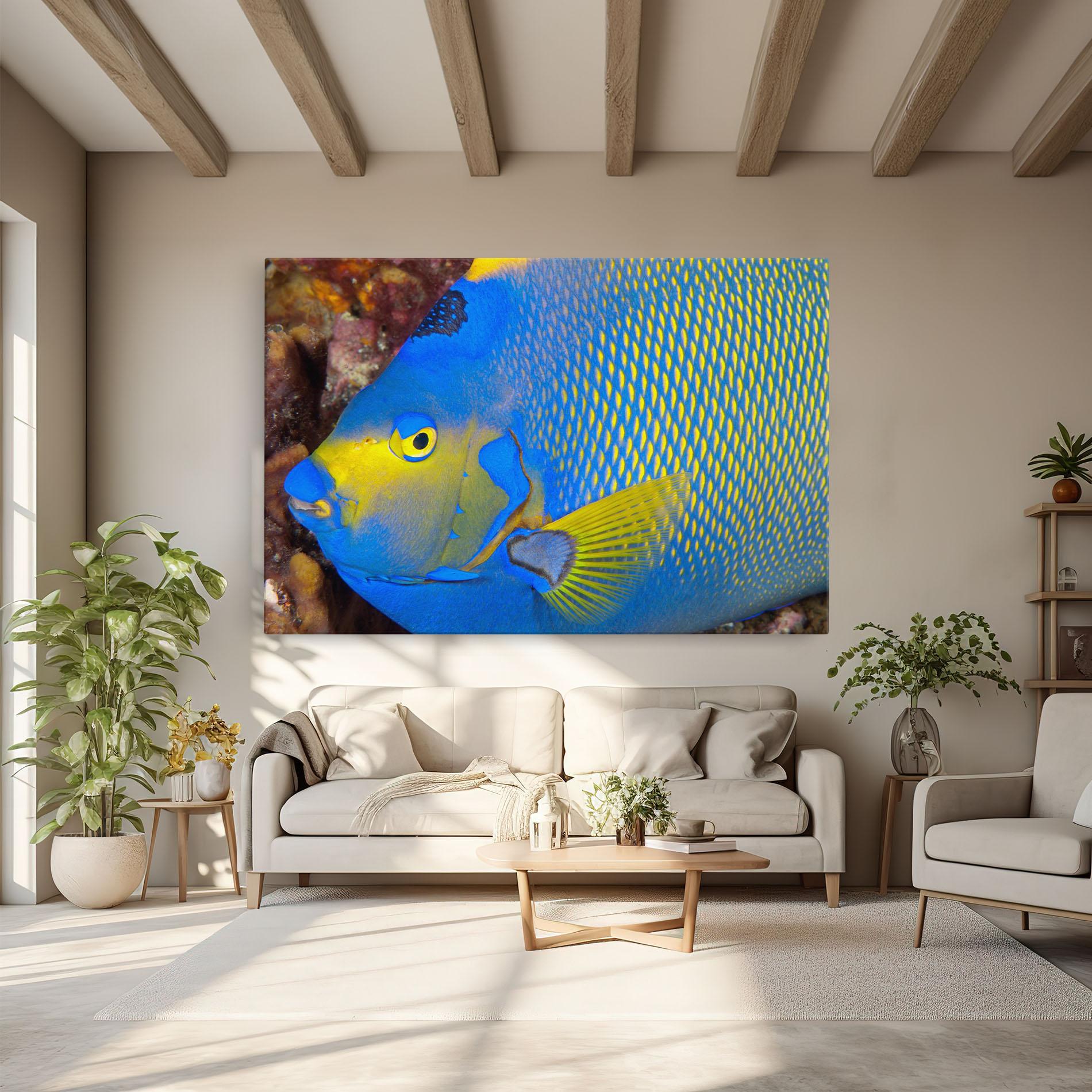 Vászonkép Blue Yellow Fish mockup 6