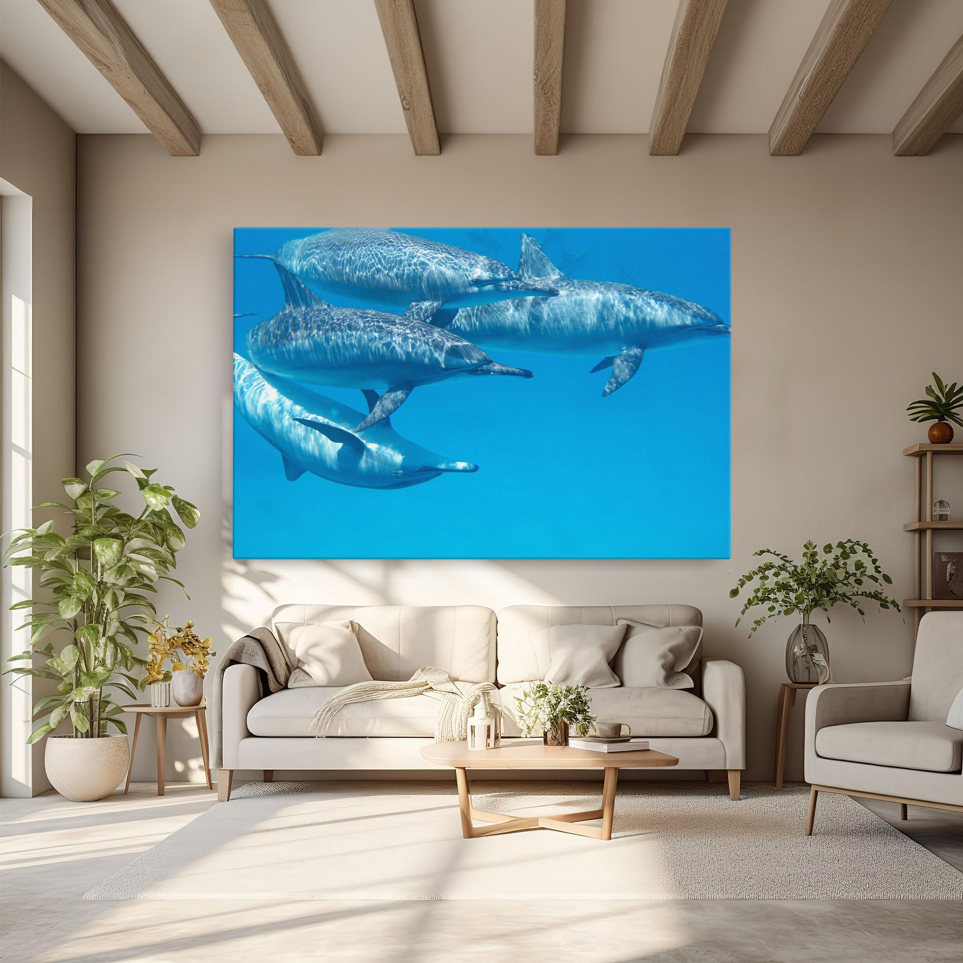 Vászonkép Family Of Dolphins mockup 6