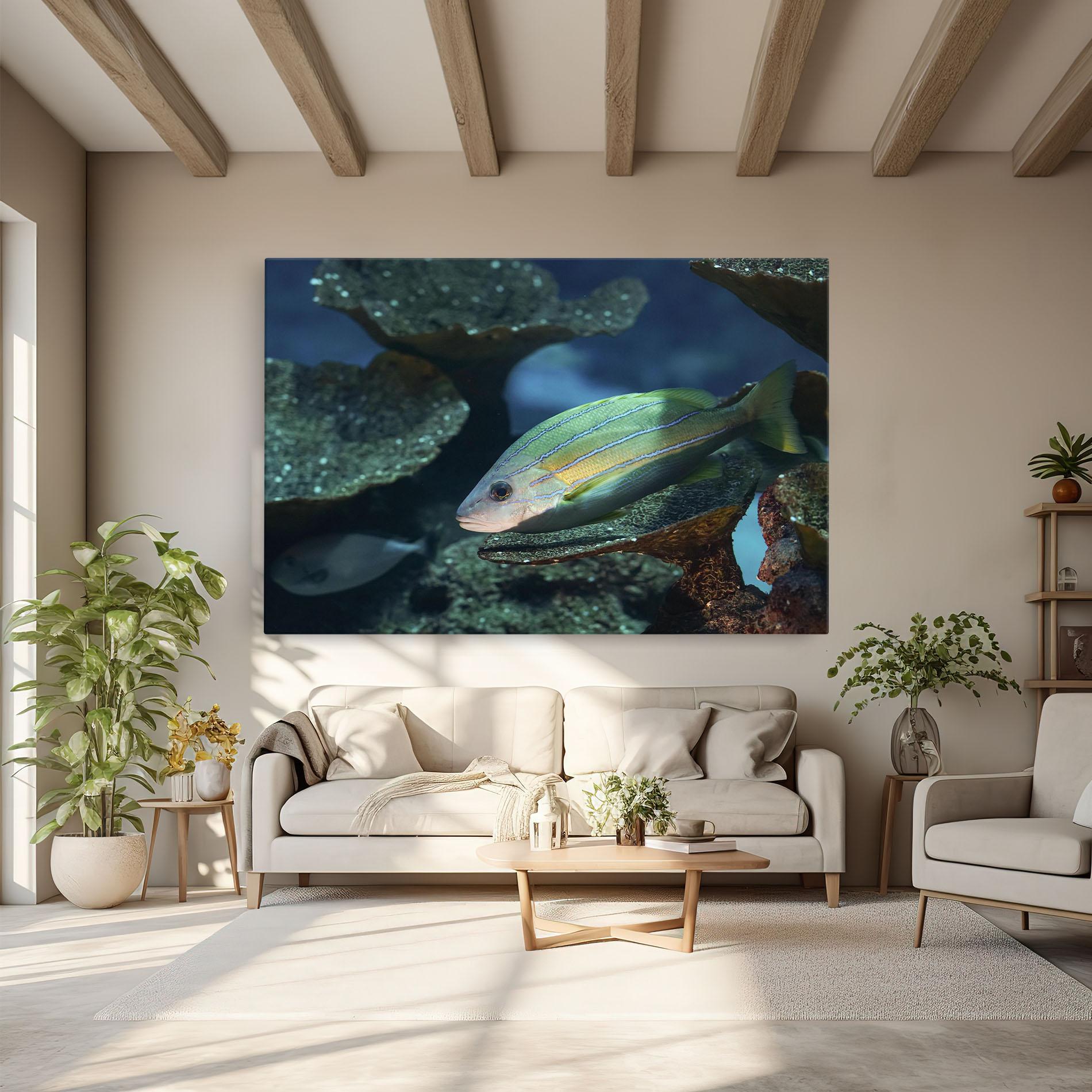 Vászonkép Green Gold Fish mockup 6