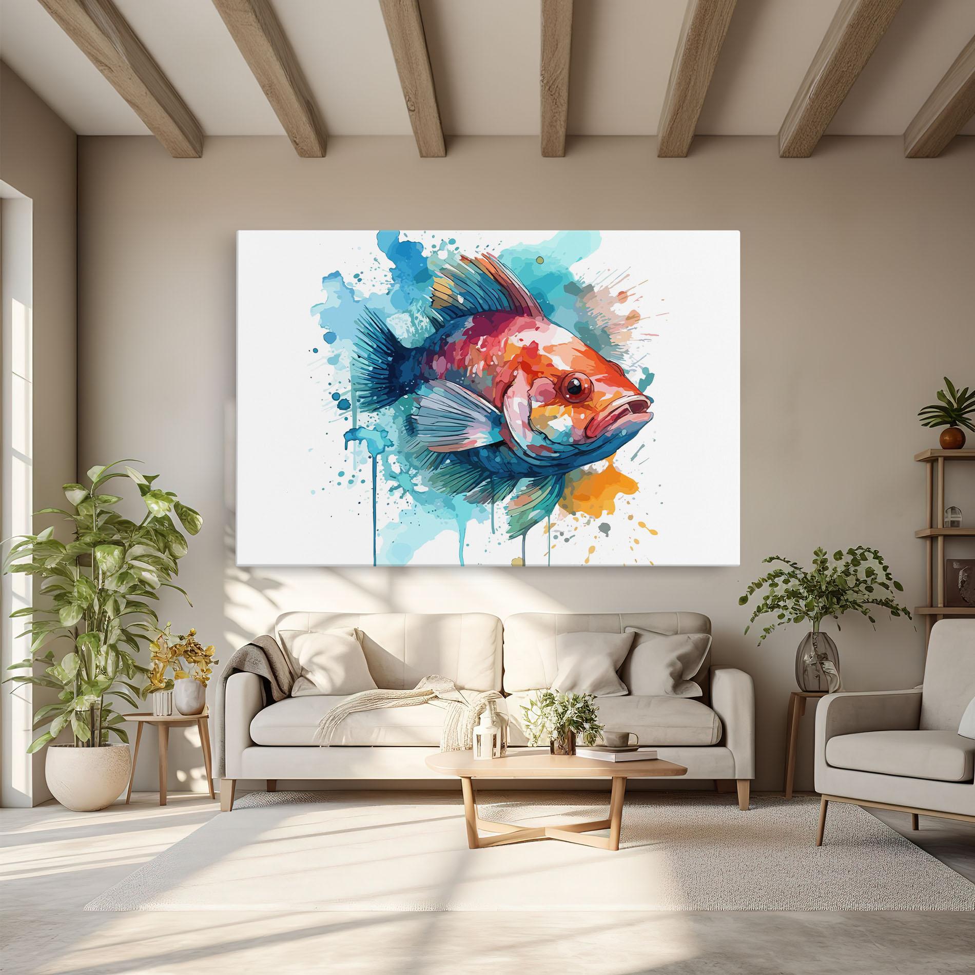 Vászonkép Watercolor Fish mockup 6