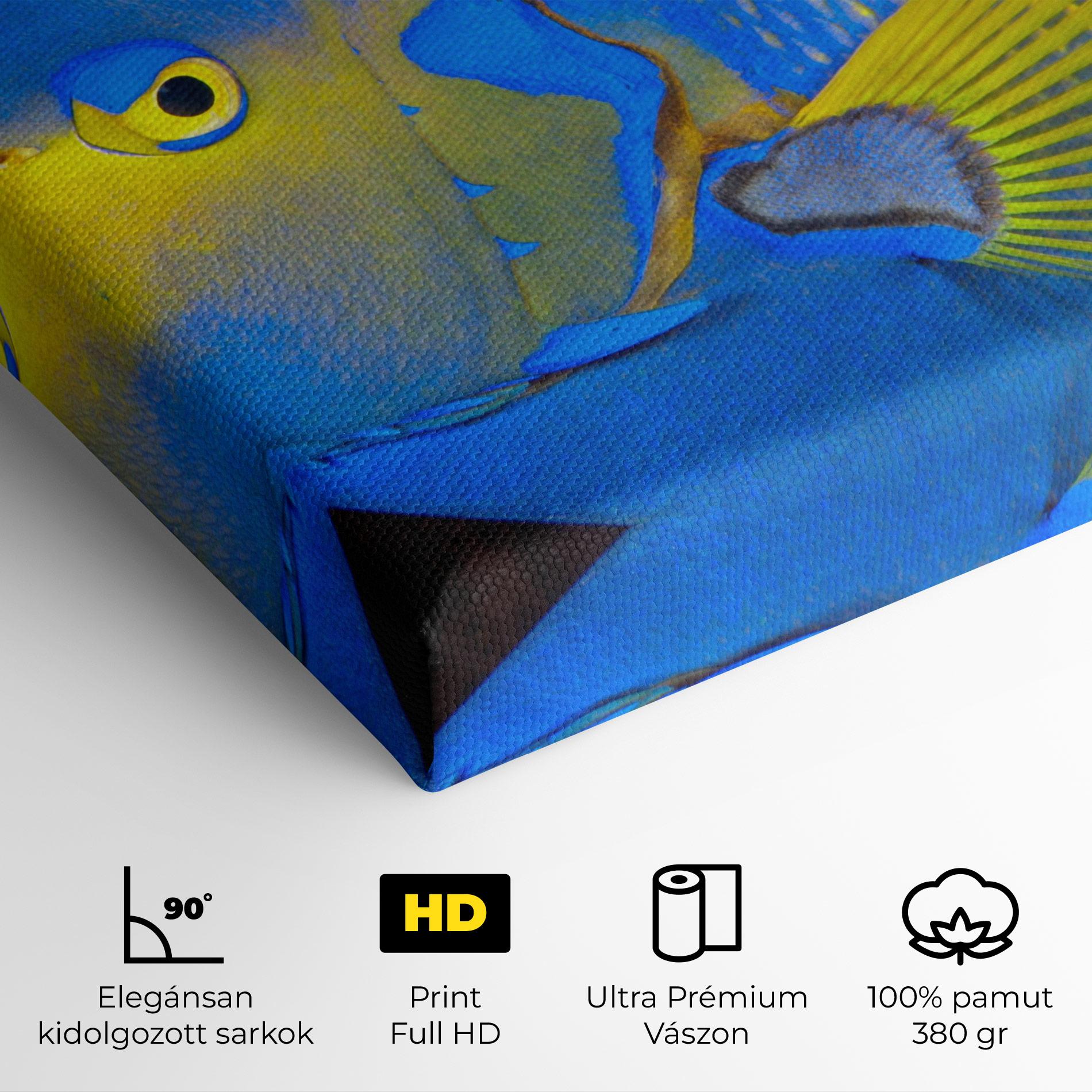 Vászonkép Blue Yellow Fish mockup 4