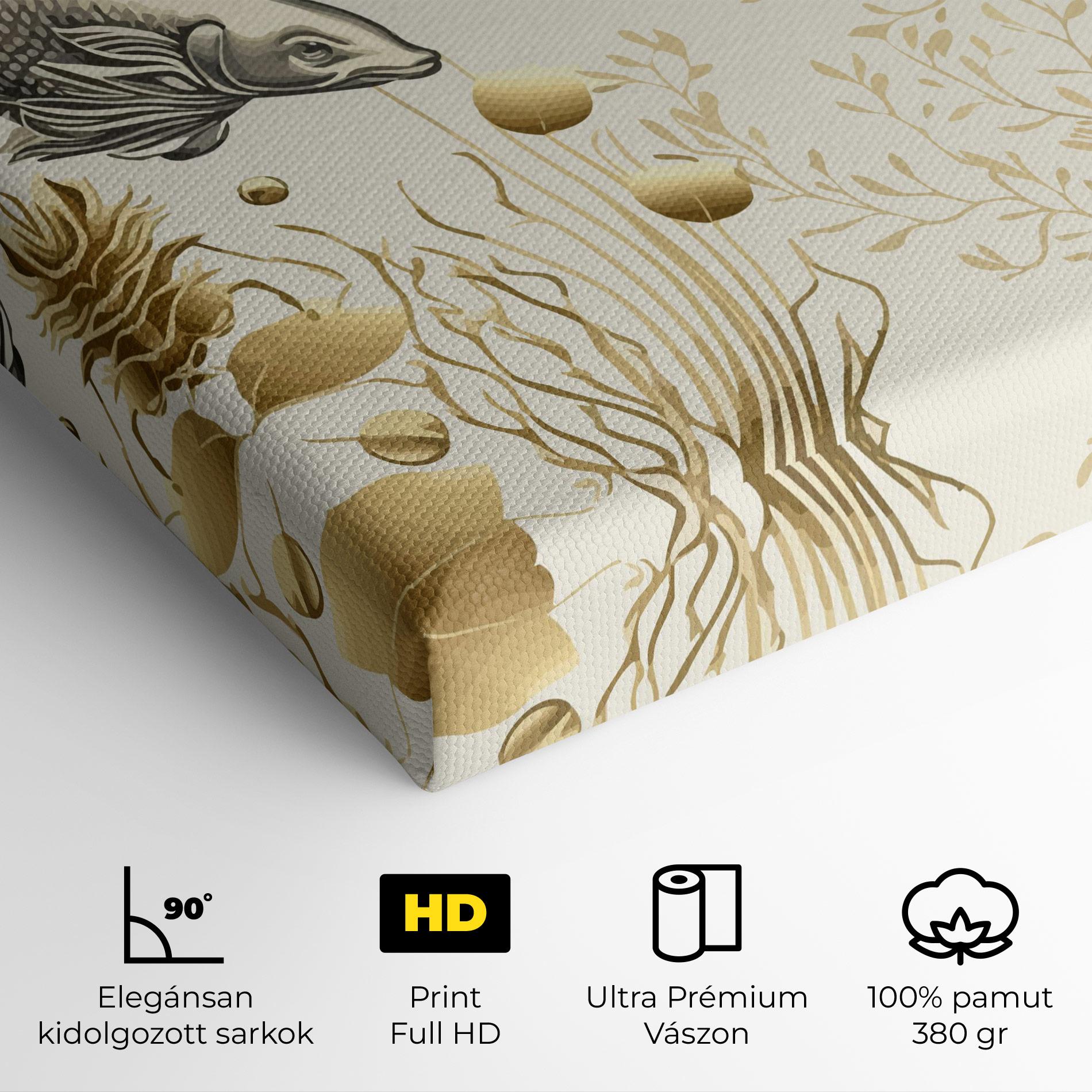 Vászonkép Grey Gold Fish mockup 4