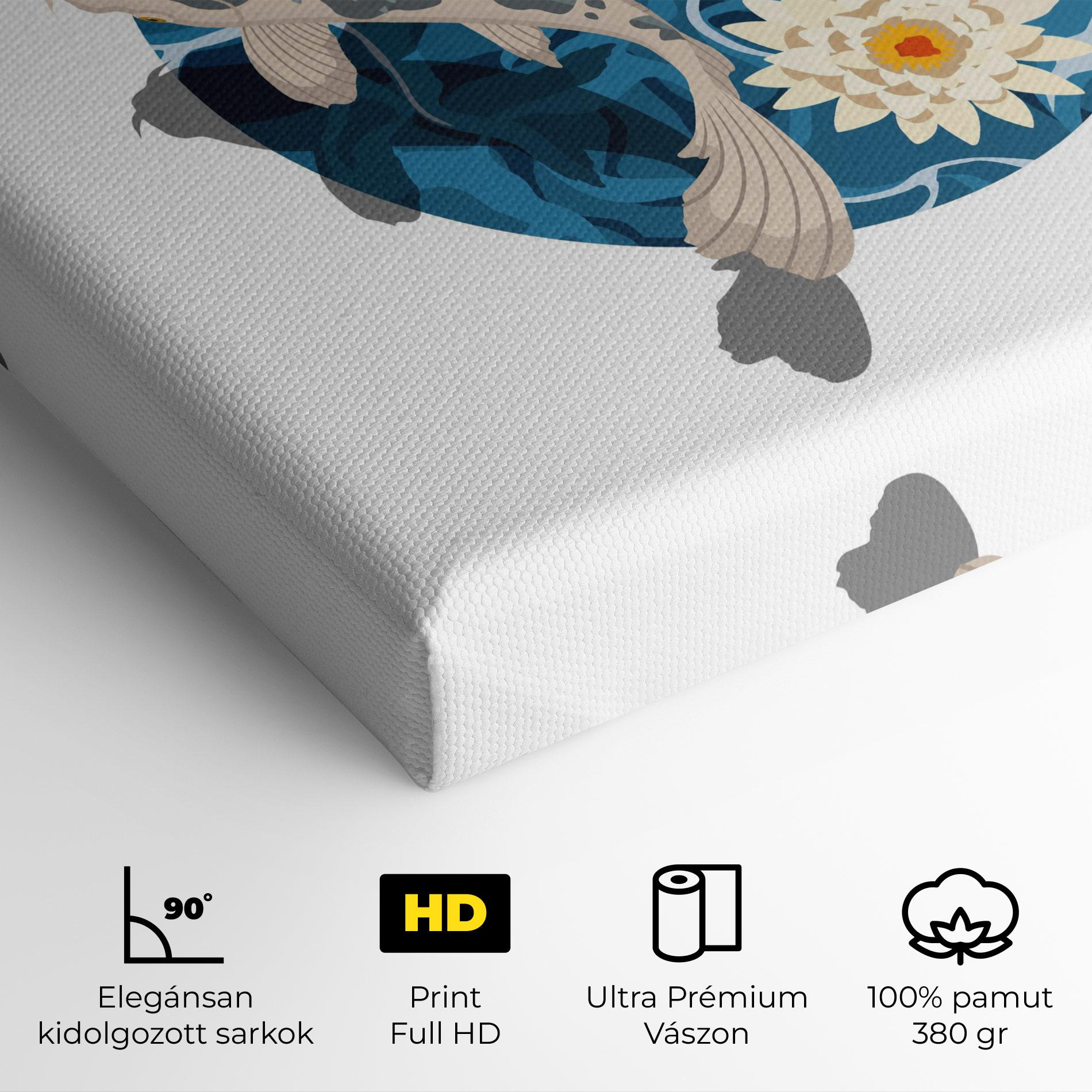 Vászonkép Grey Orange Koi mockup 4