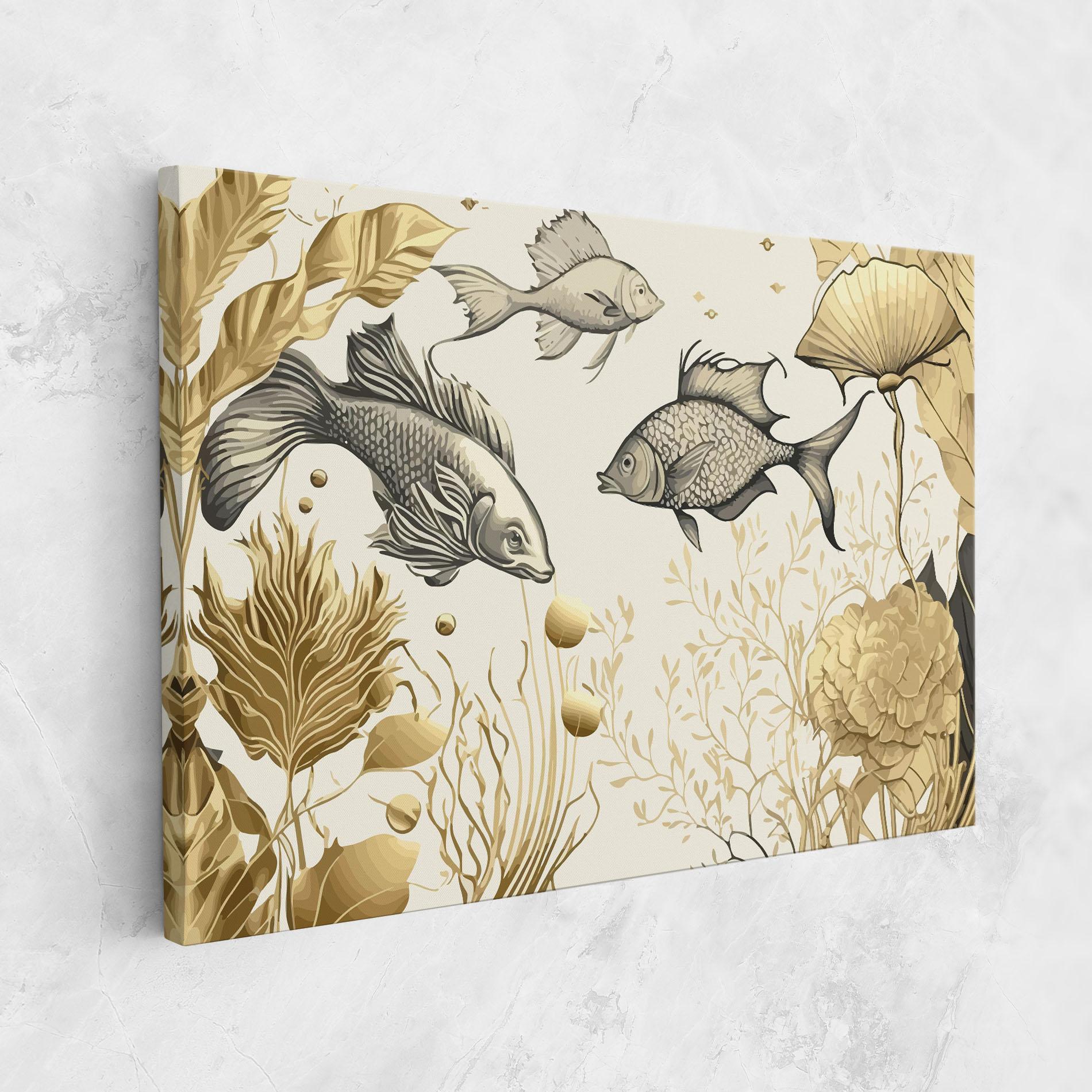 Vászonkép Grey Gold Fish mockup 1