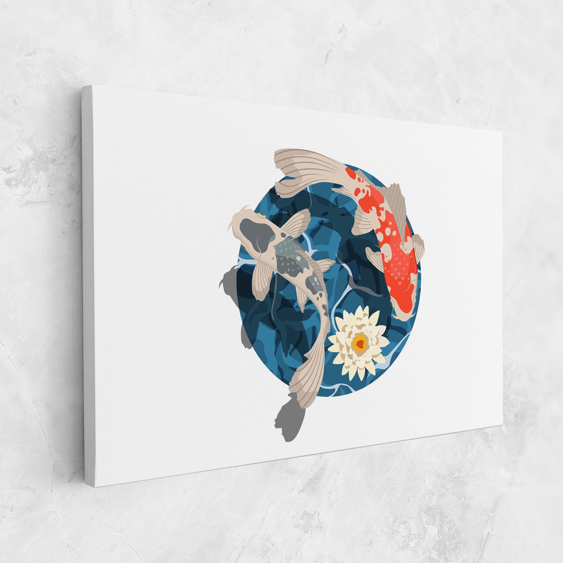 Vászonkép Grey Orange Koi mockup 1