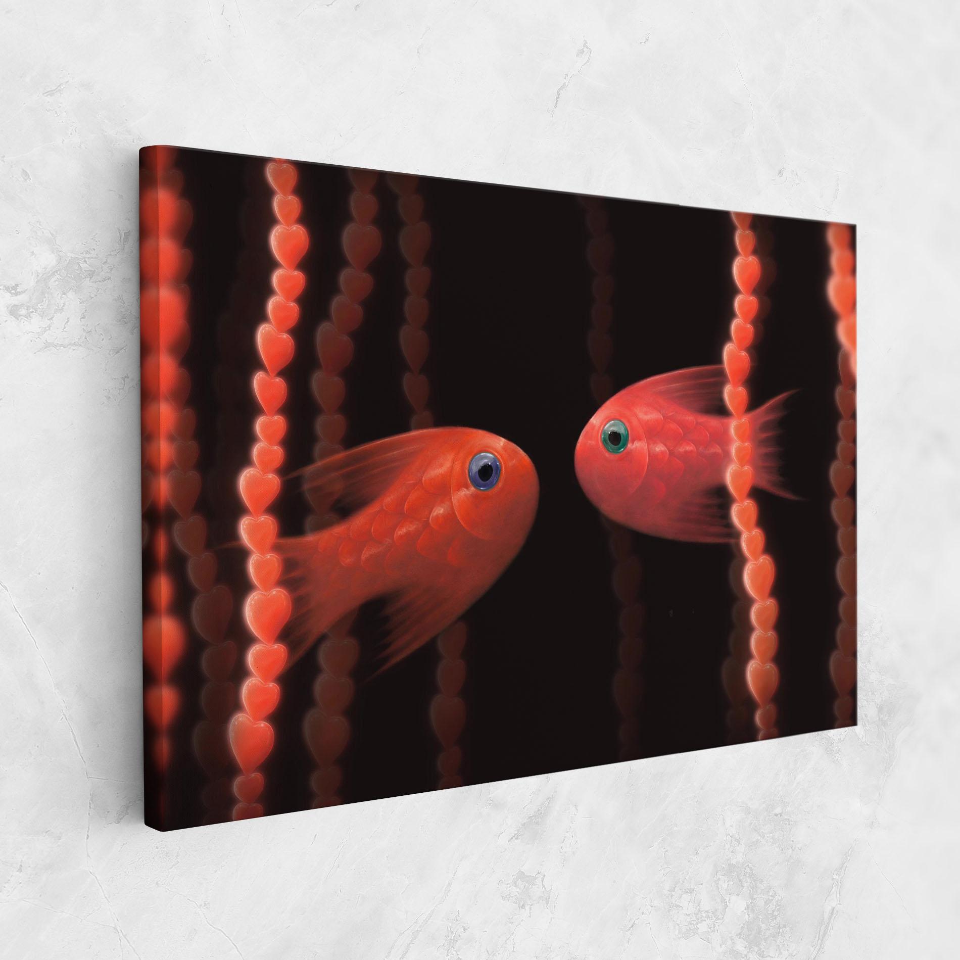 Vászonkép Orange Fish Heart mockup 1