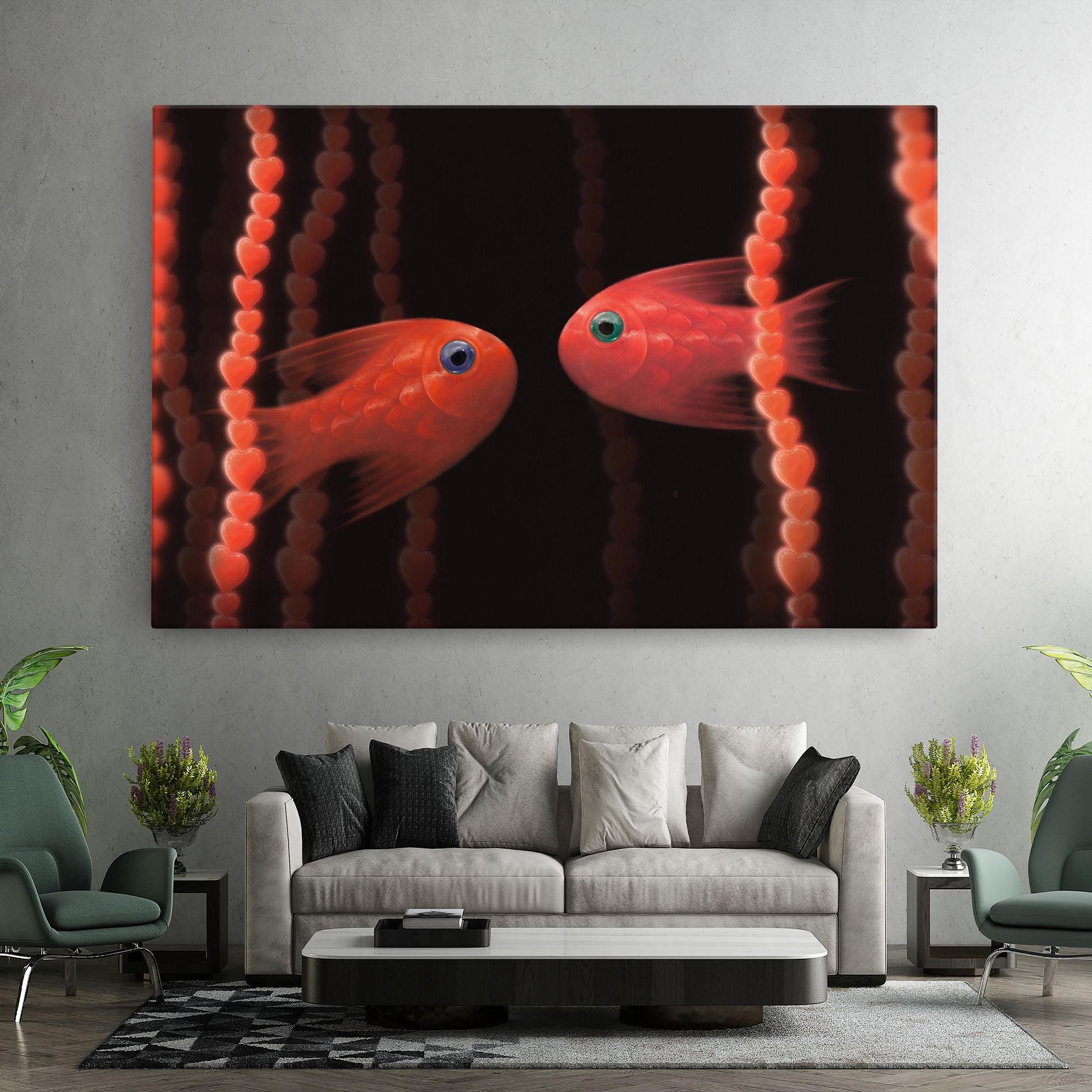 Vászonkép Orange Fish Heart mockup 7