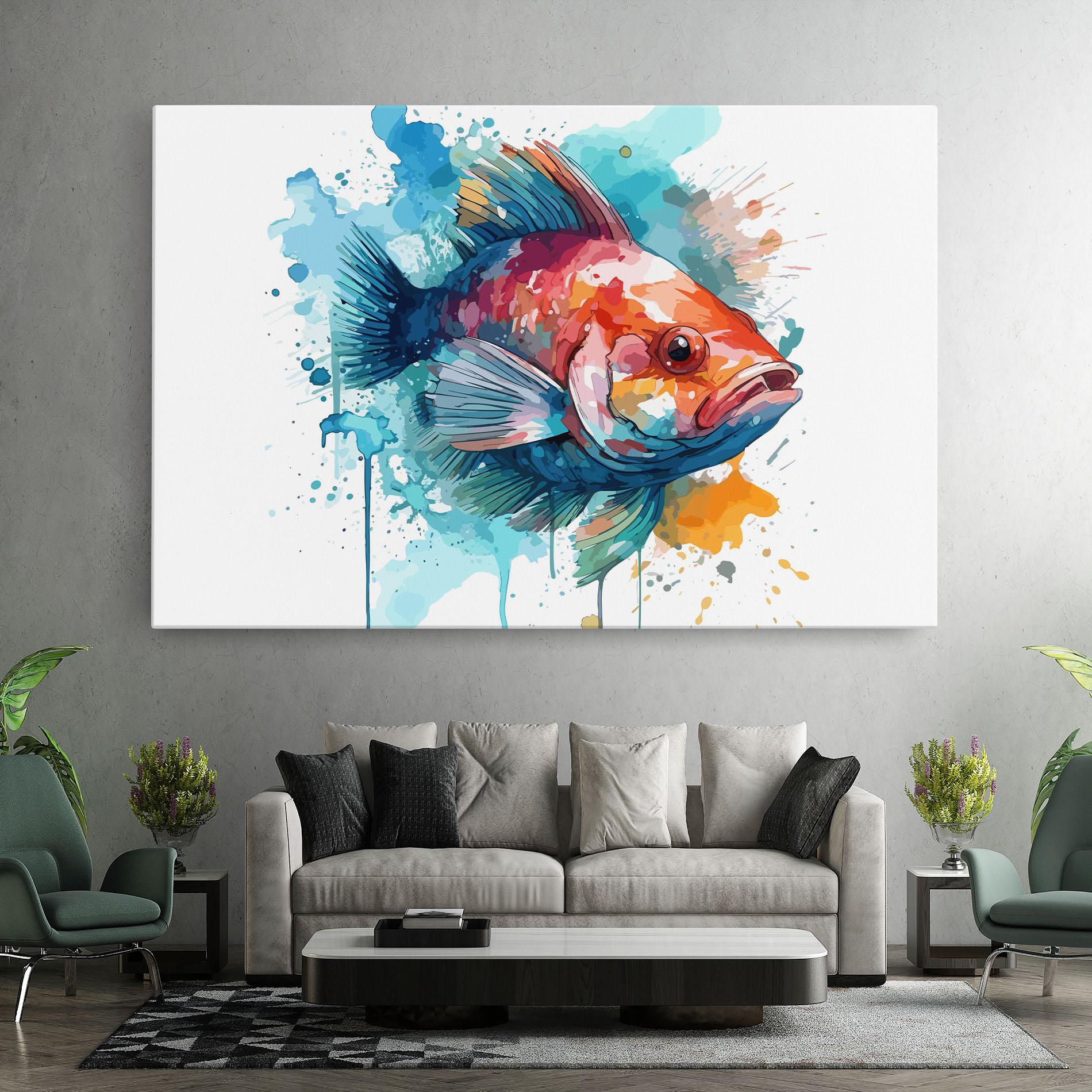 Vászonkép Watercolor Fish mockup 7