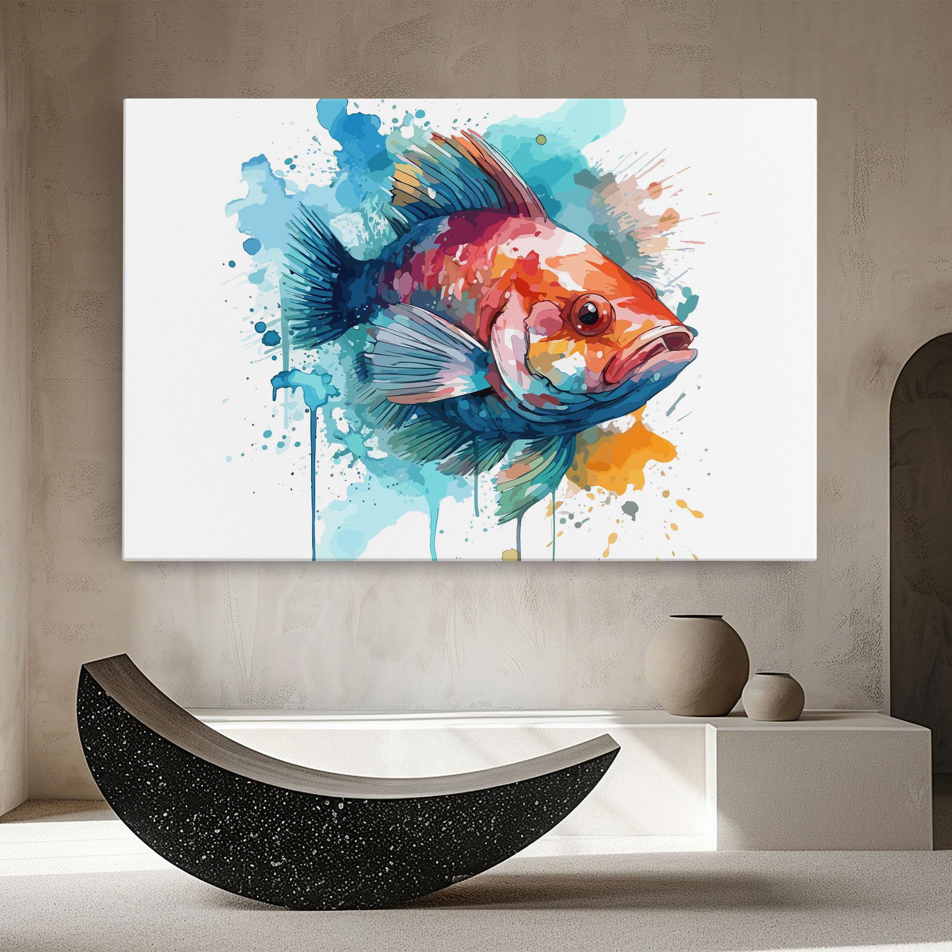 Vászonkép Watercolor Fish mockup 8