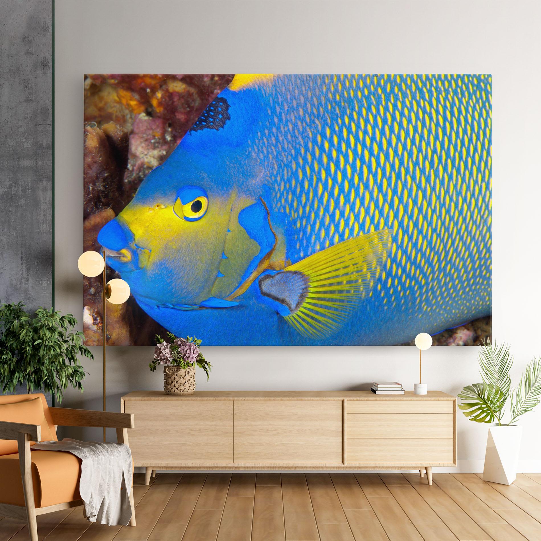 Vászonkép Blue Yellow Fish mockup 9