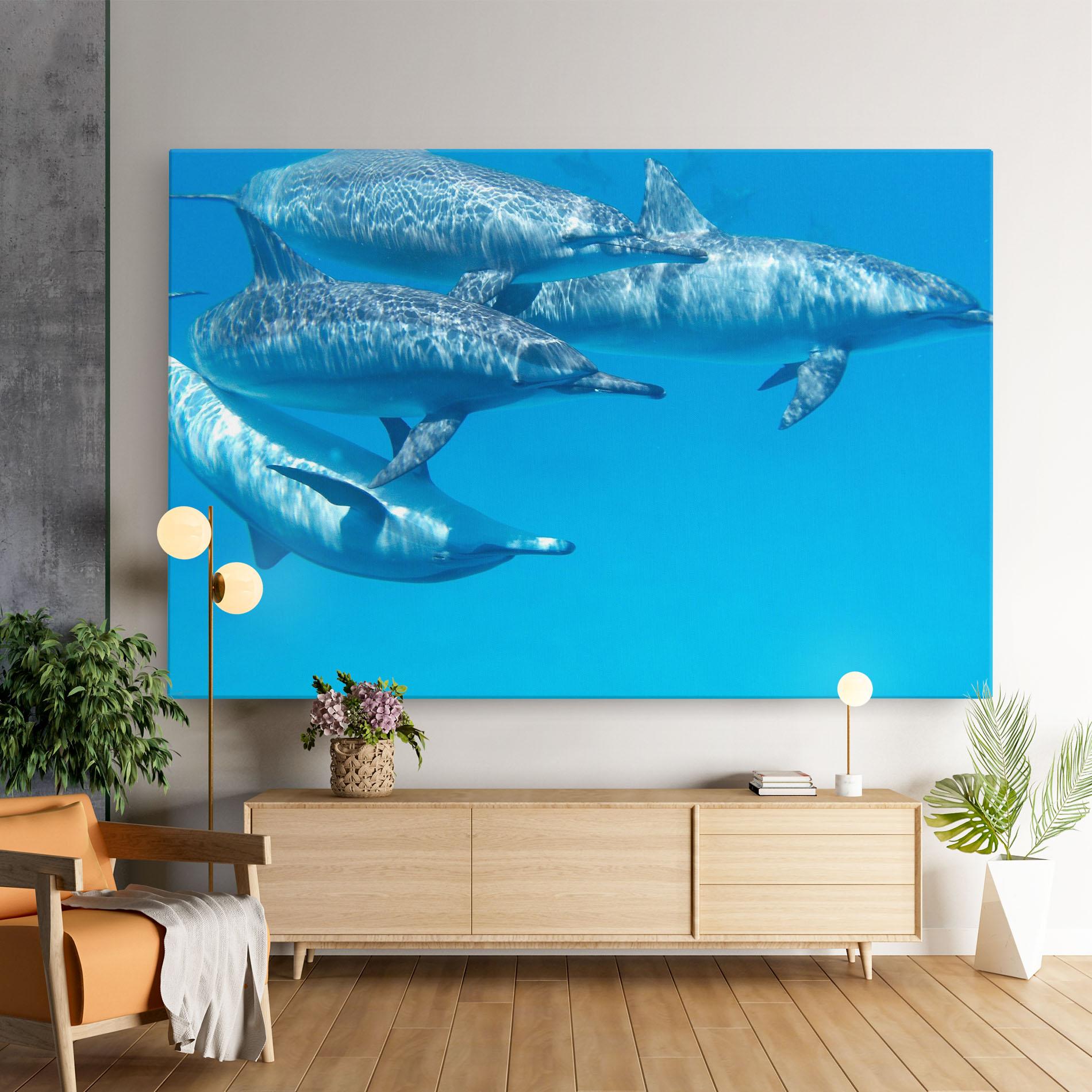 Vászonkép Family Of Dolphins mockup 9
