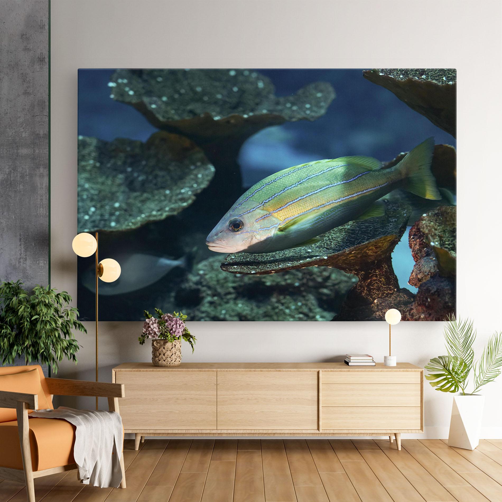 Vászonkép Green Gold Fish mockup 9