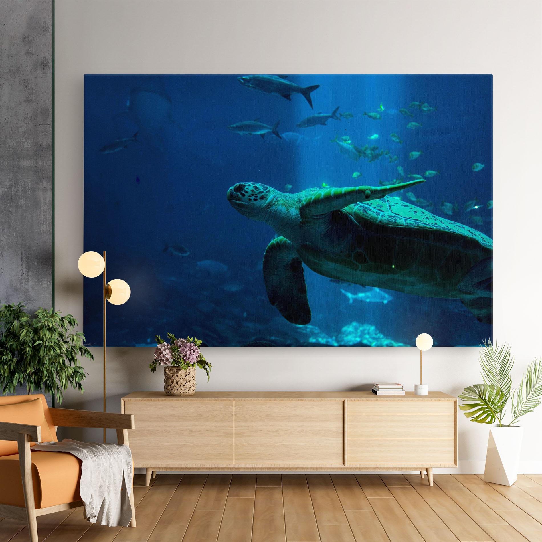 Vászonkép Green Turtule mockup 9