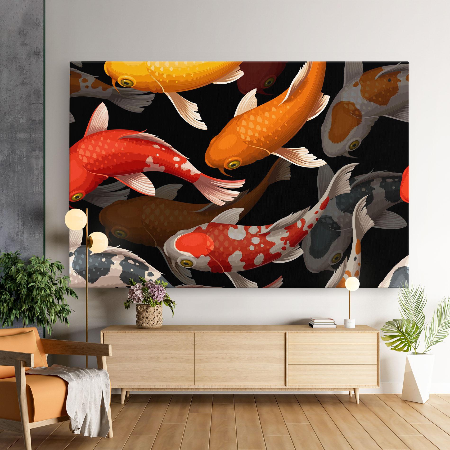 Vászonkép Seamless Koi Fish mockup 9