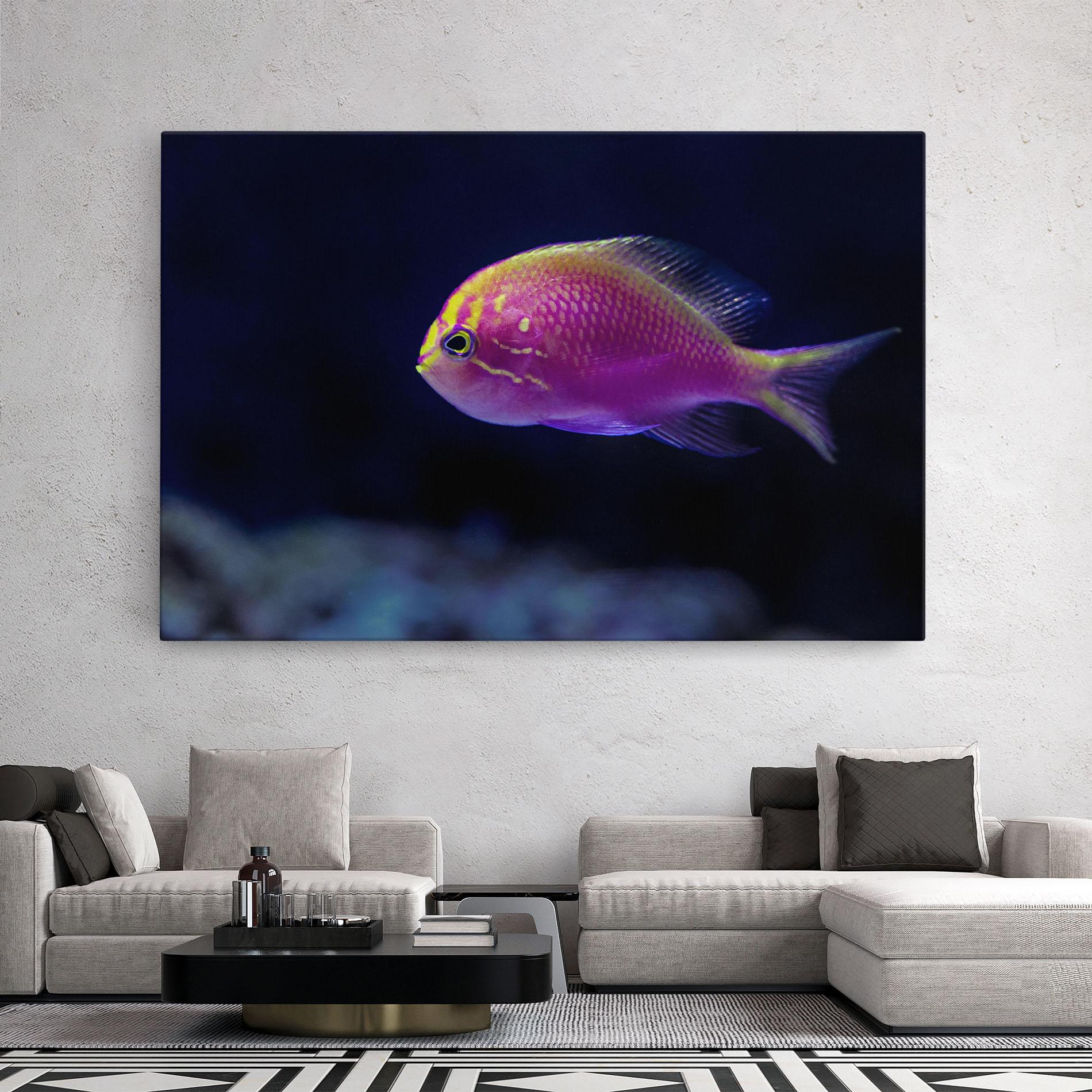 Vászonkép Angry Pink Fish mockup 2