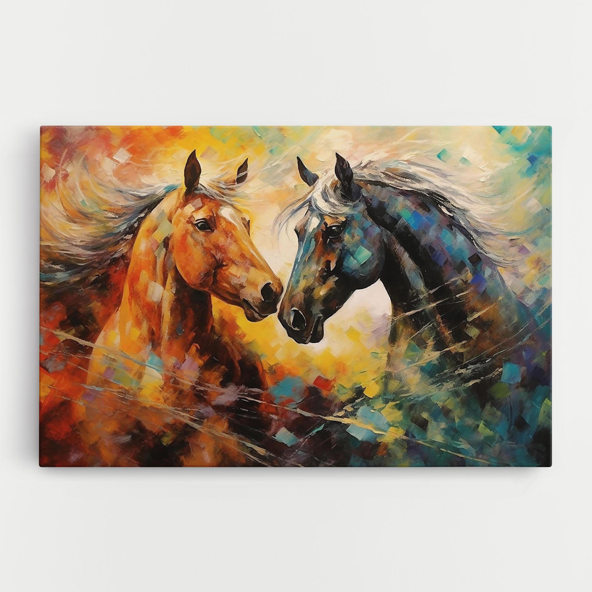 Vászonkép Brown Black Horses mockup 0