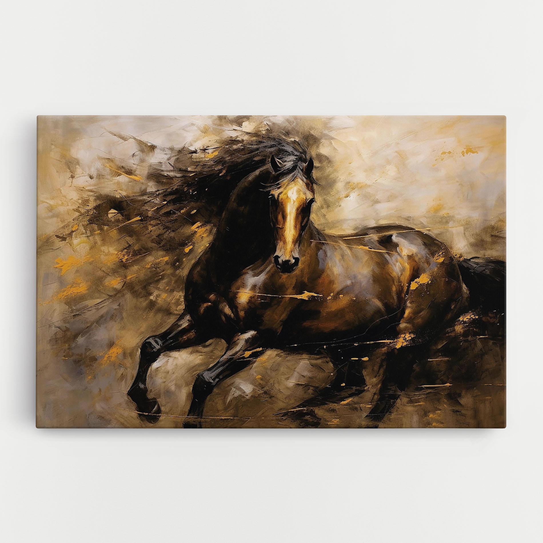 Vászonkép Gold Brown Horse mockup 0
