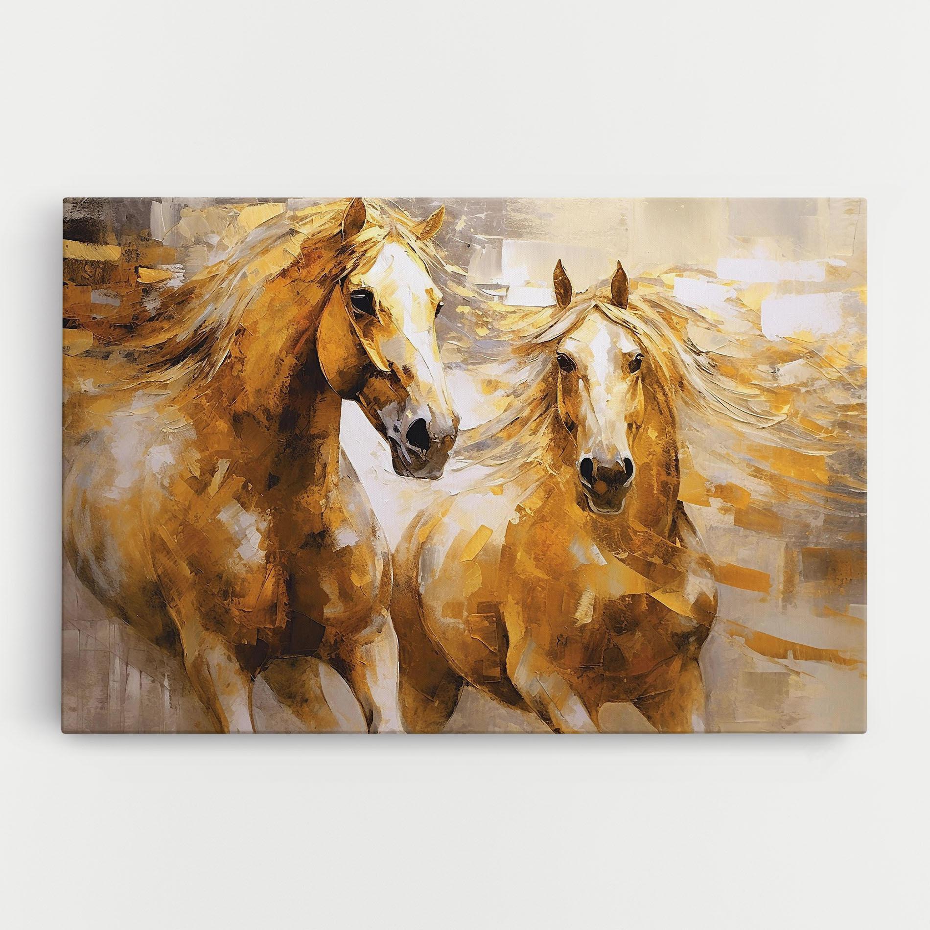 Vászonkép Golden Brown Horses mockup 0