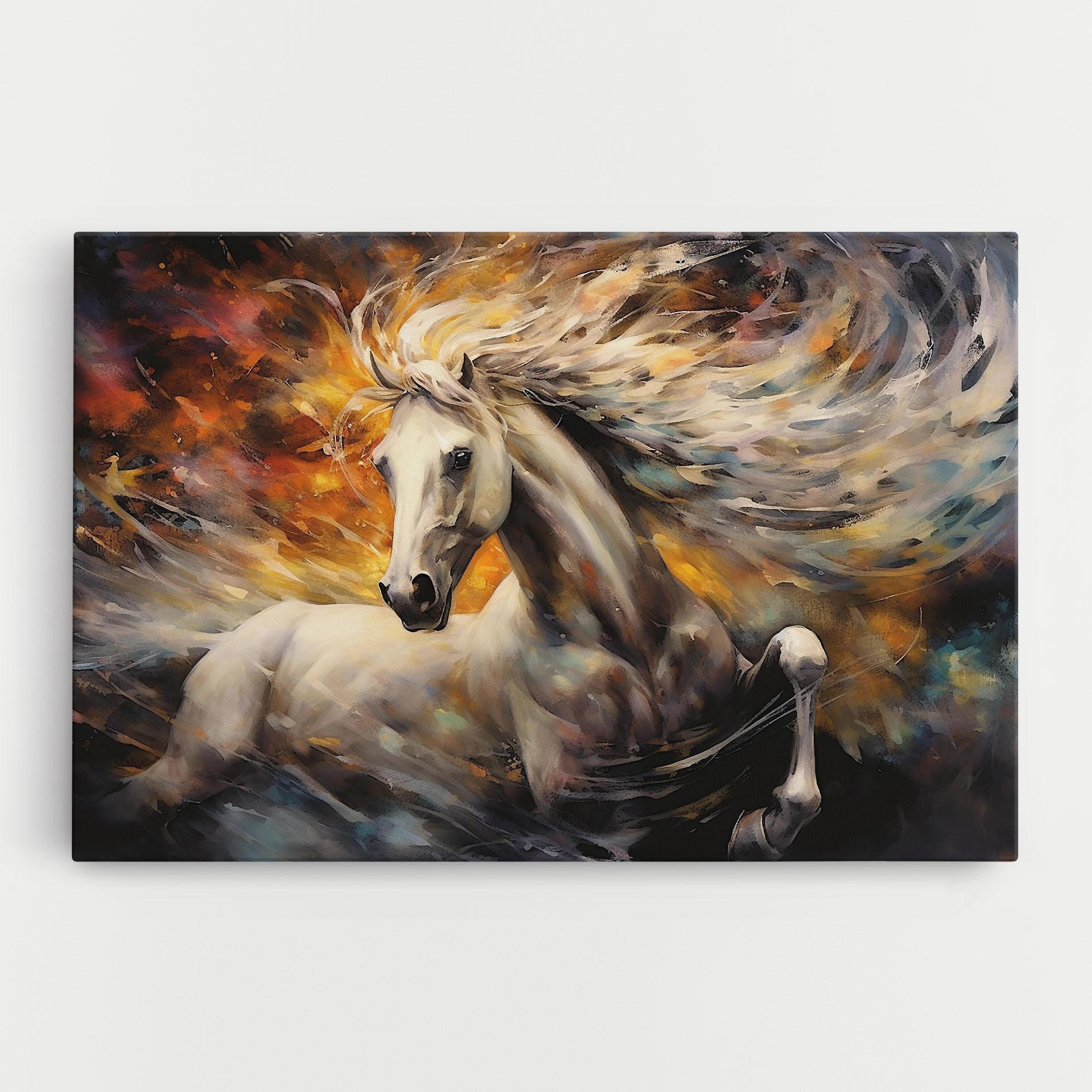 Vászonkép White Horse Painting mockup 0