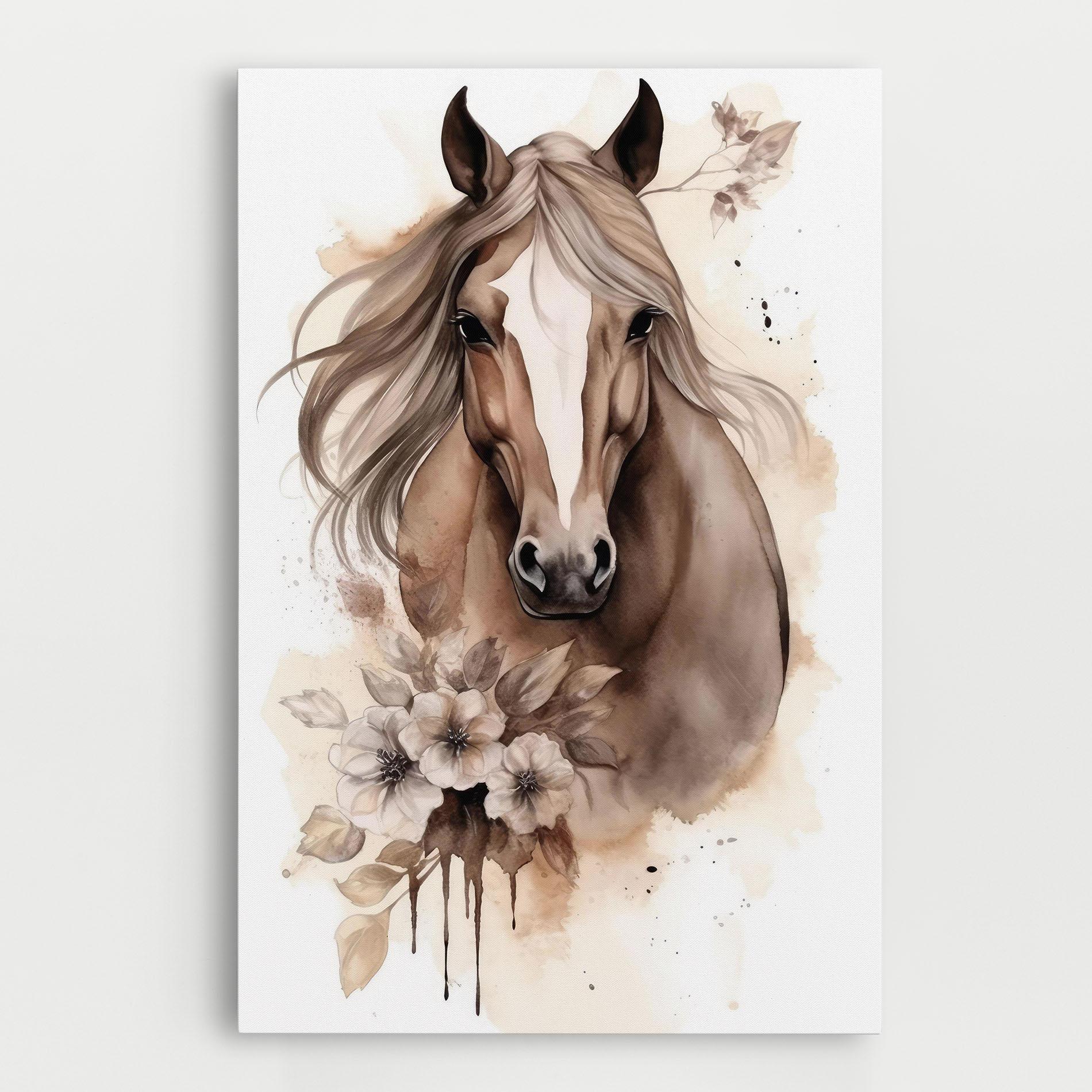 Vászonkép Flower Brown Horse mockup 0