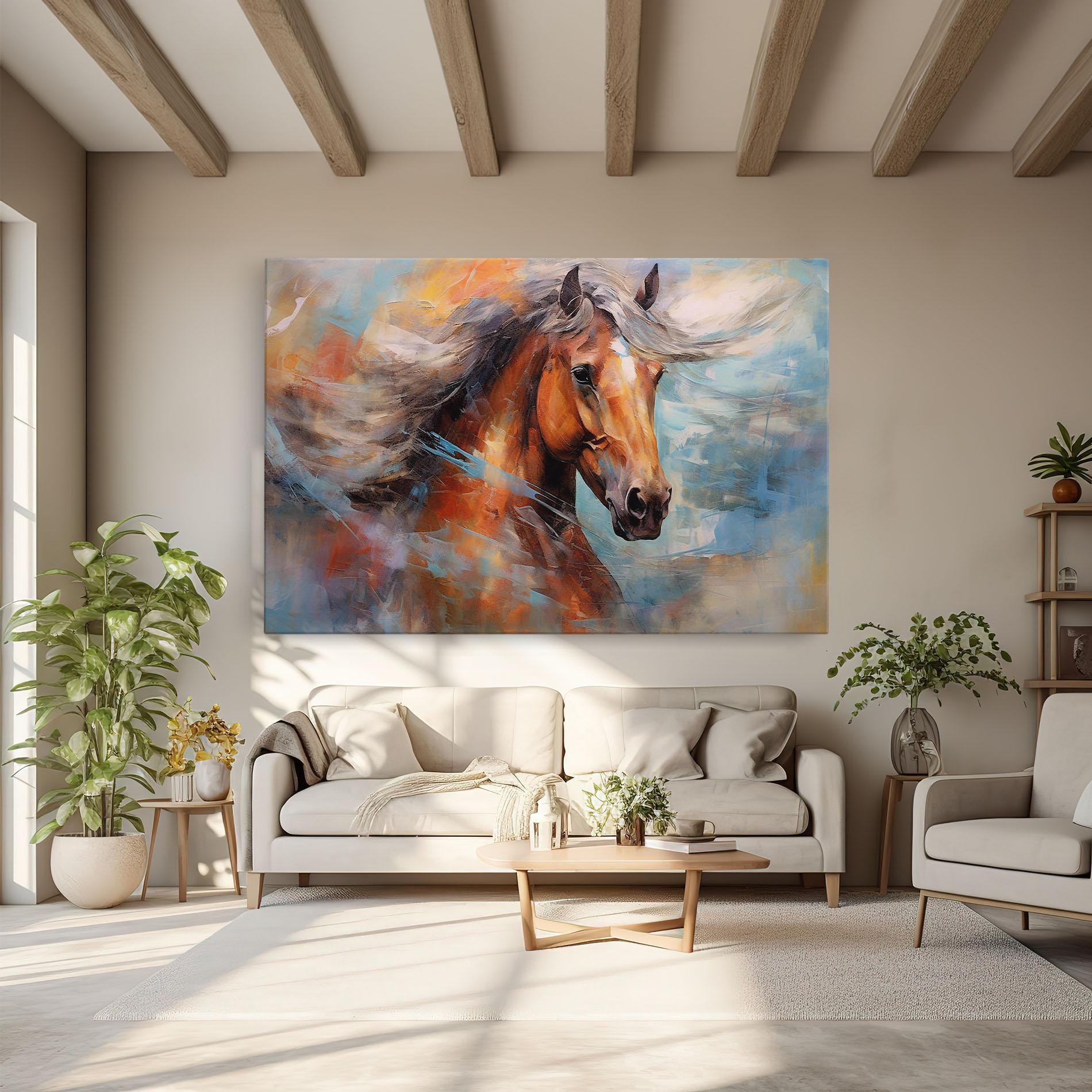 Vászonkép Beautiful Brown Horse mockup 6