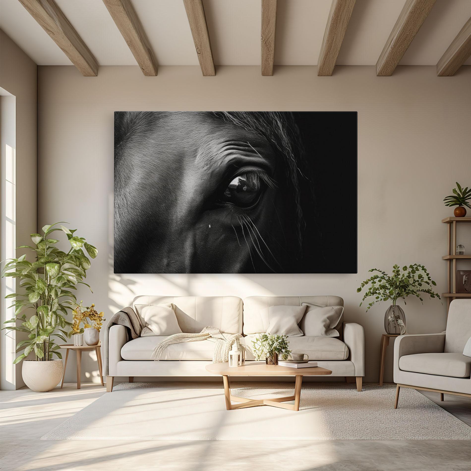 Vászonkép Black Horse Eye mockup 6