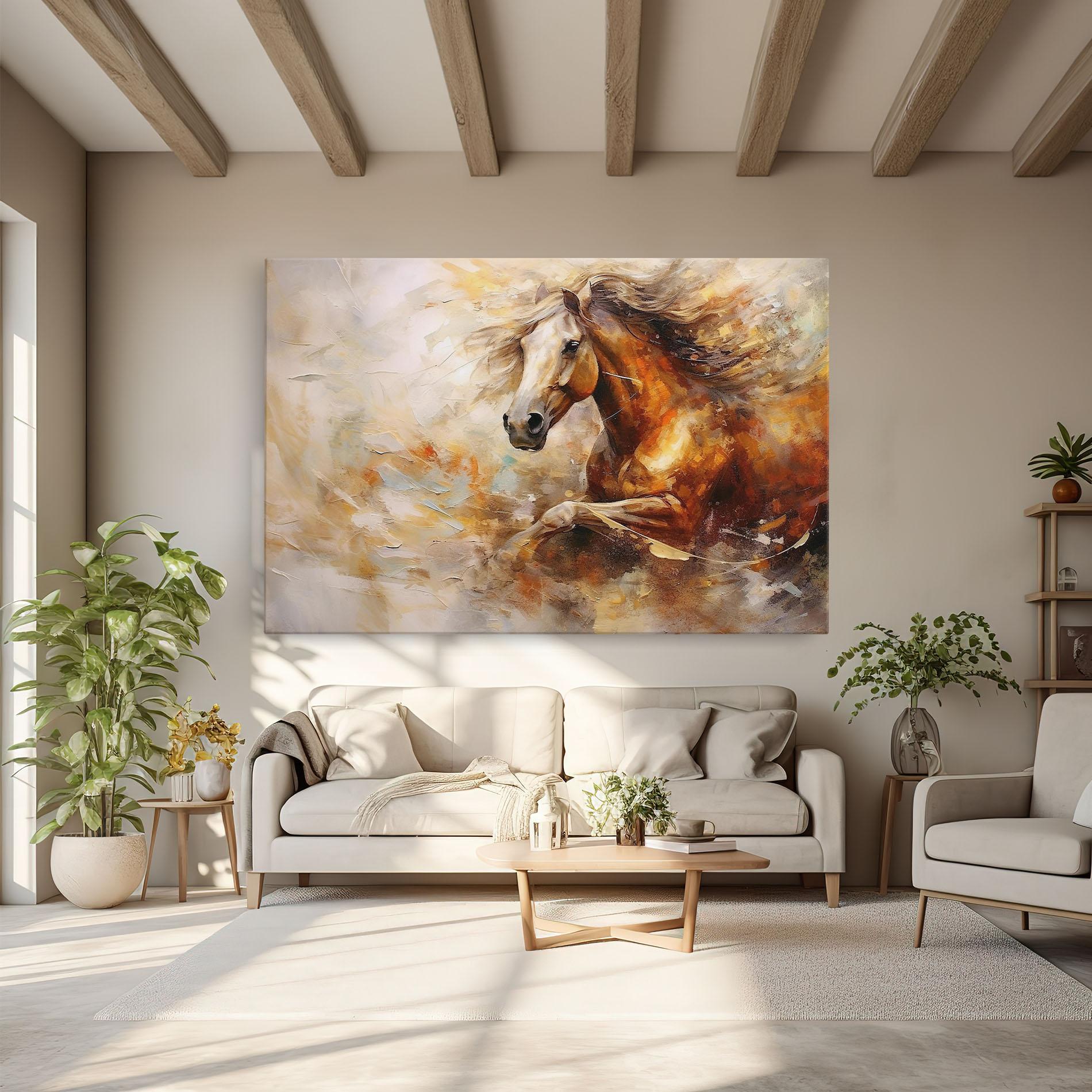 Vászonkép Brown Horse Running mockup 6