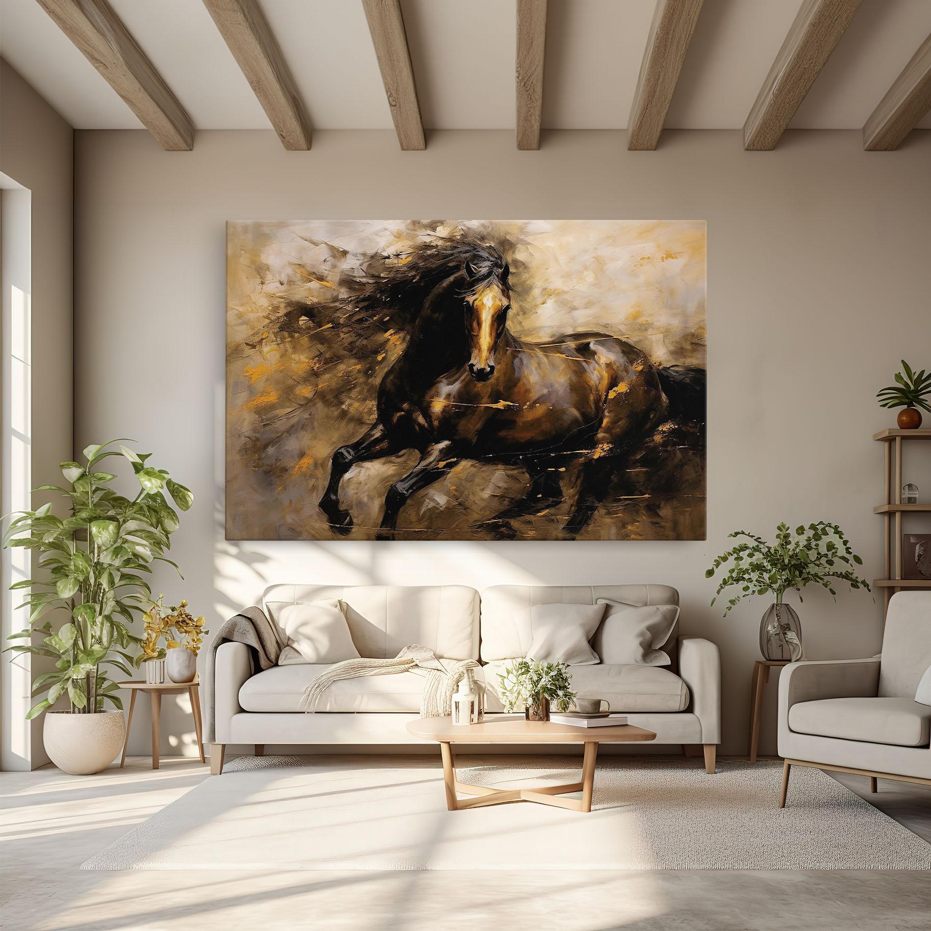 Vászonkép Gold Brown Horse mockup 6