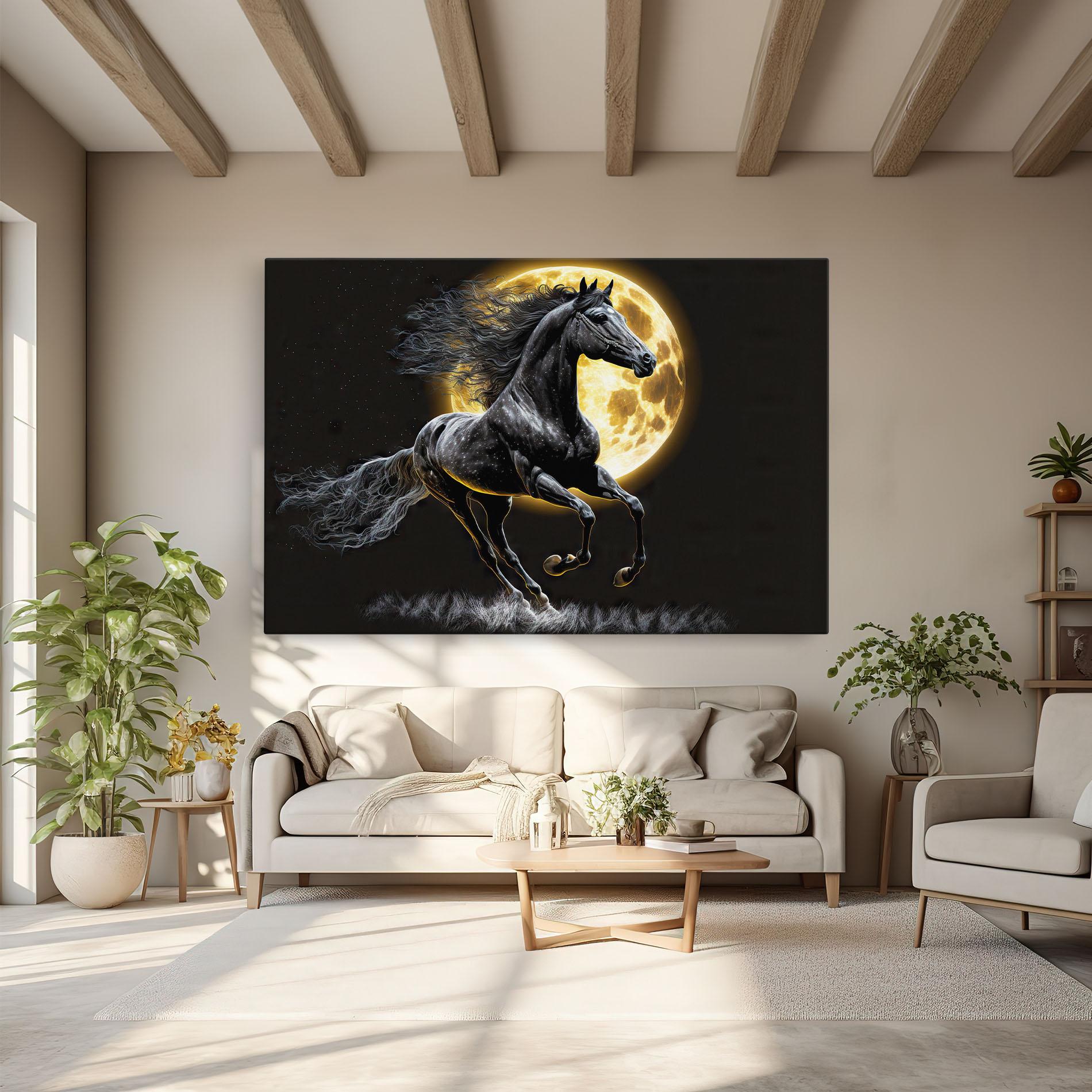 Vászonkép Gold Moon Horse mockup 6