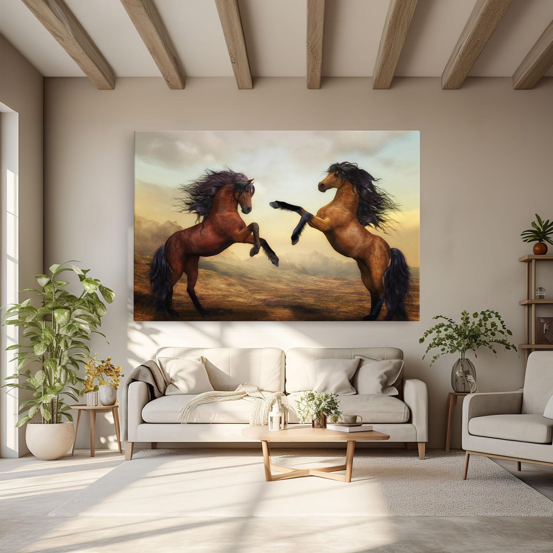 Vászonkép Two Horses mockup 6