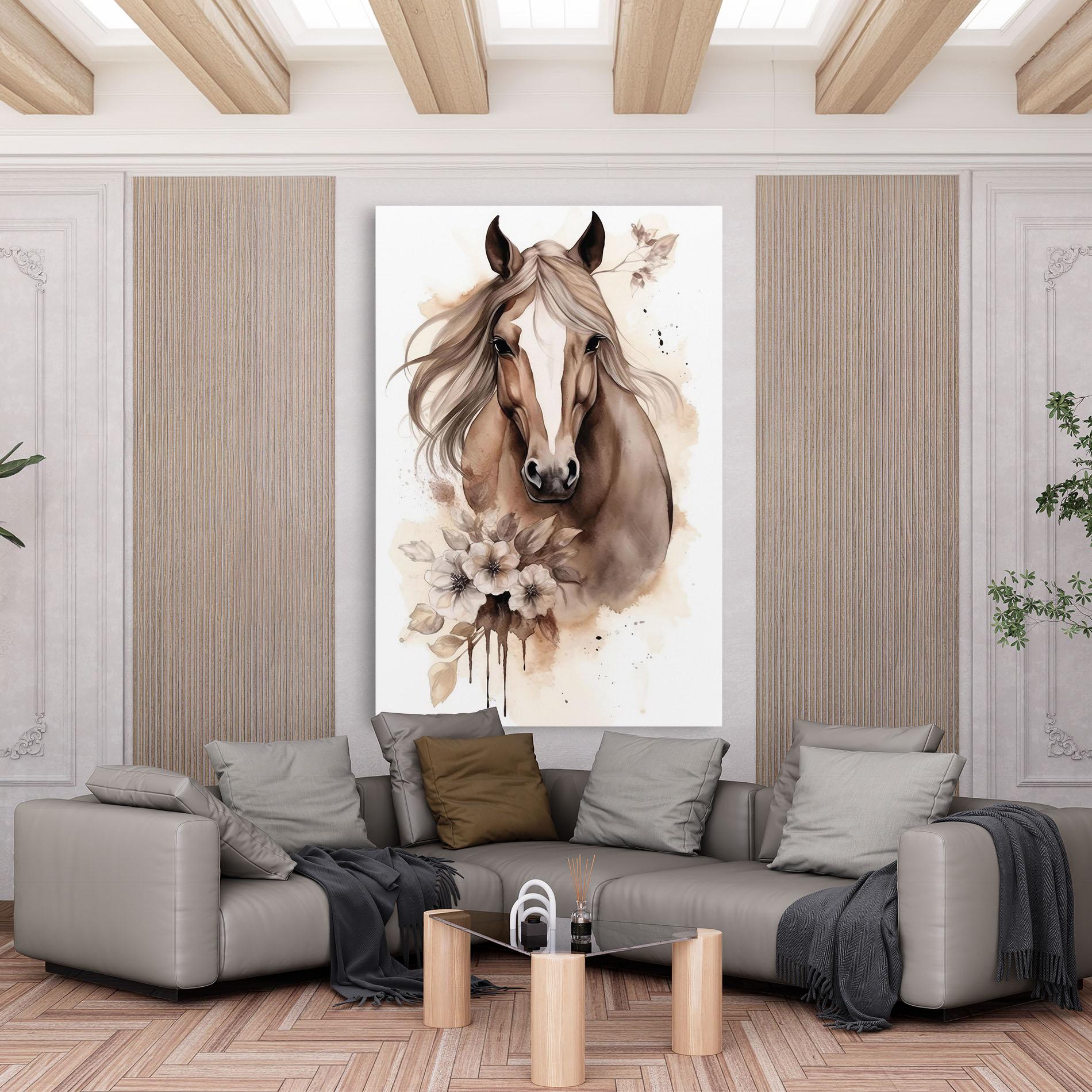 Vászonkép Flower Brown Horse mockup 6