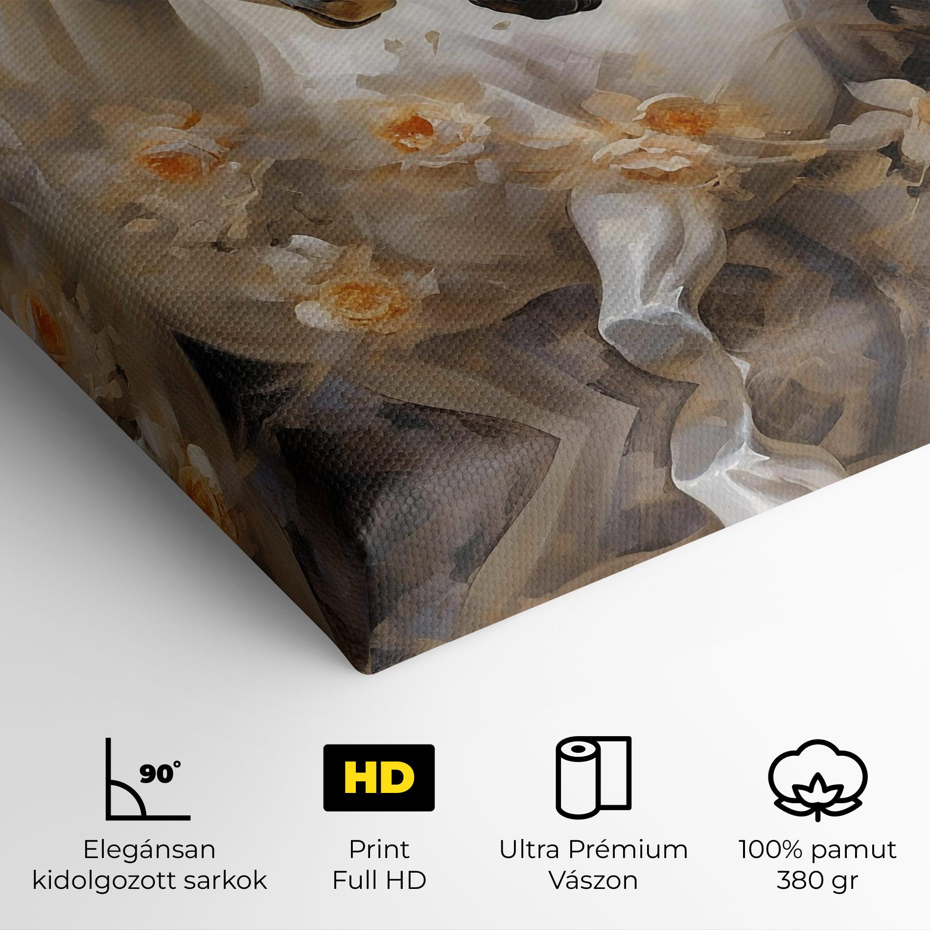 Vászonkép Black And White Horses mockup 4