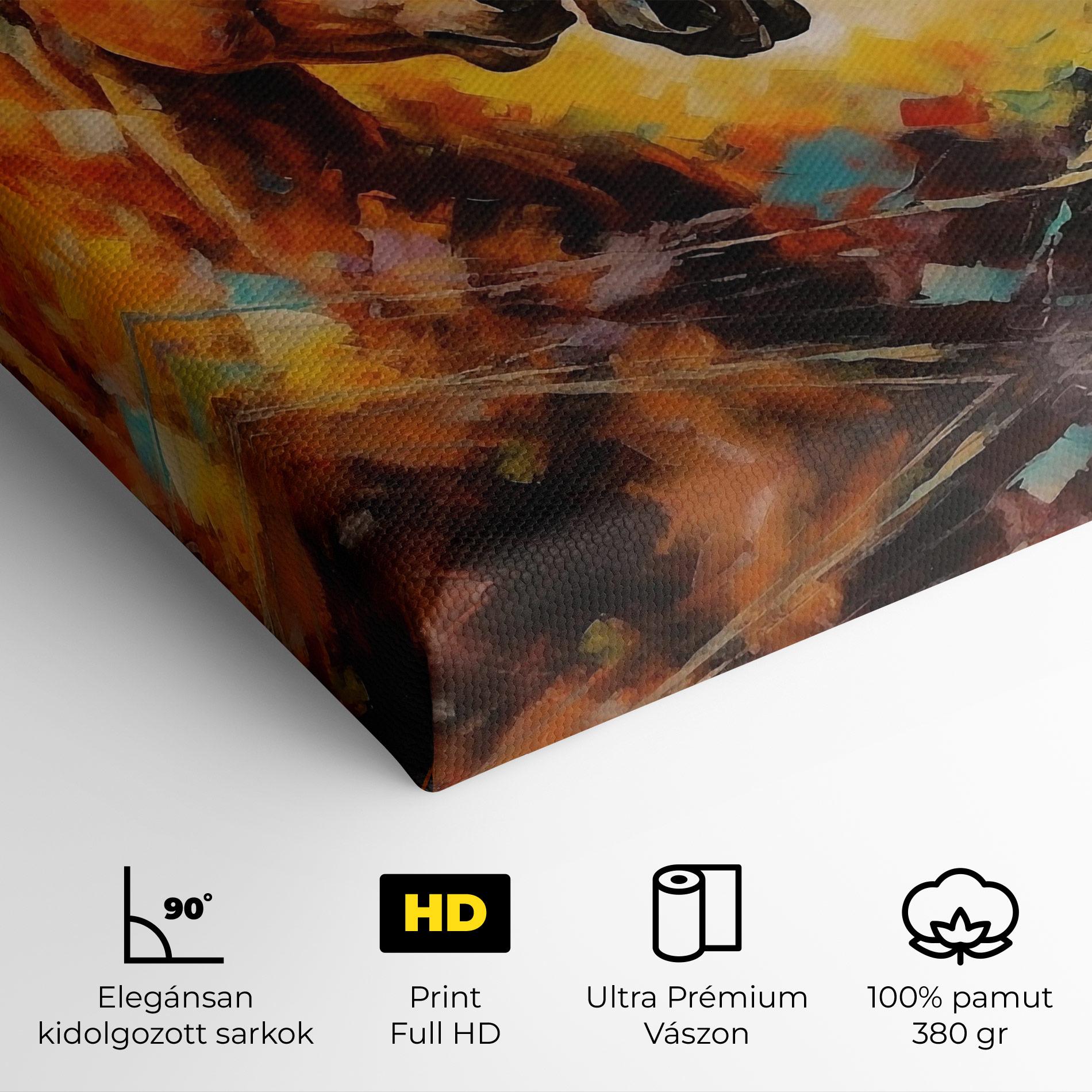 Vászonkép Brown Black Horses mockup 4