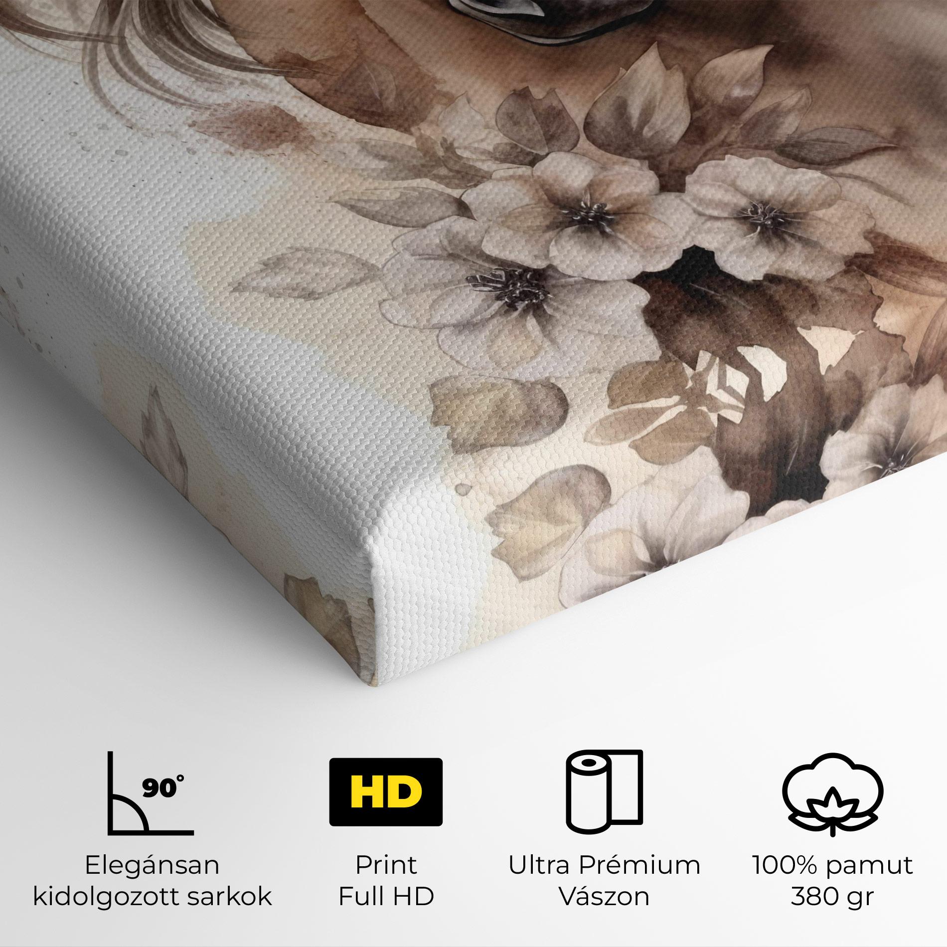 Vászonkép Flower Brown Horse mockup 4