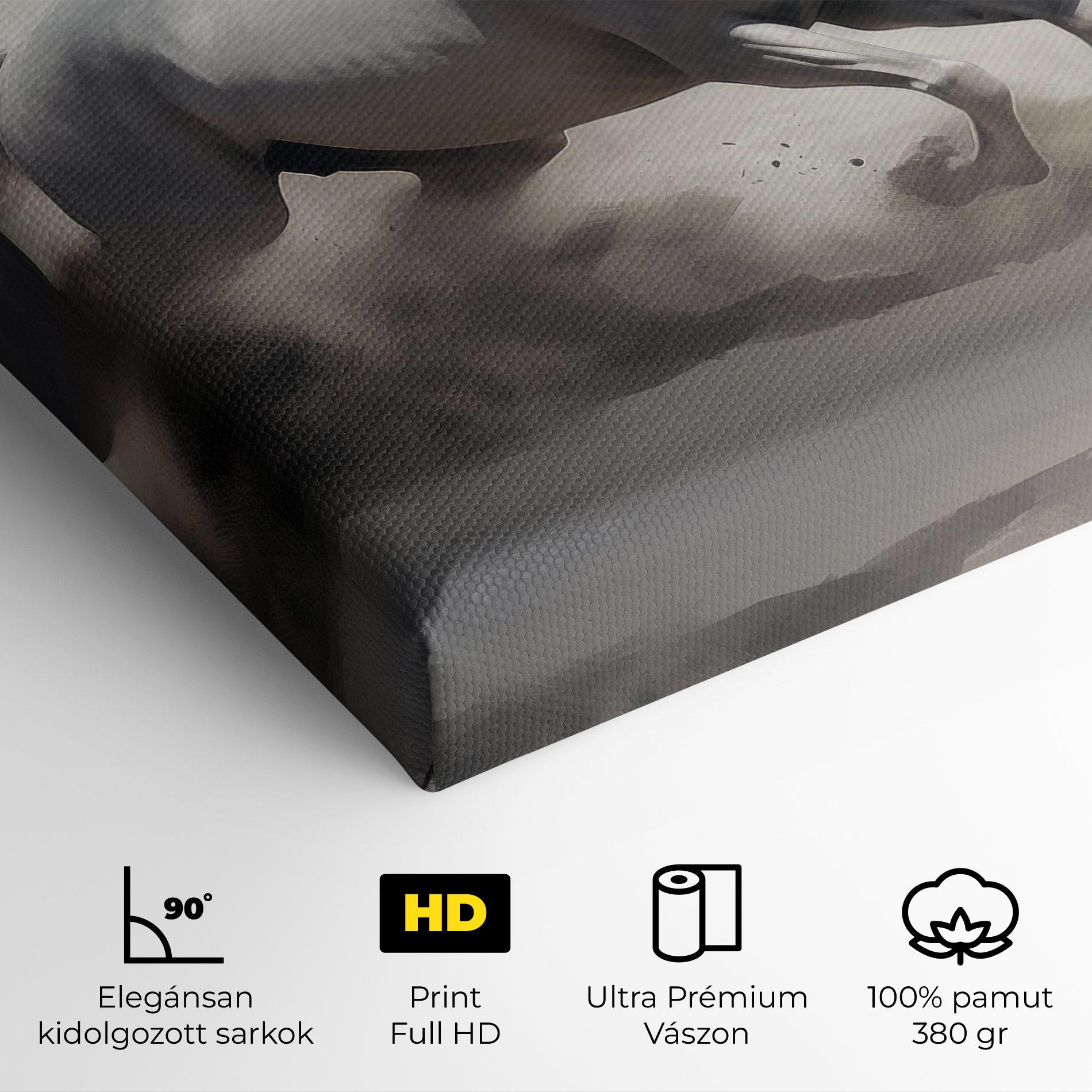 Vászonkép Light Grey Horse Galloping mockup 4