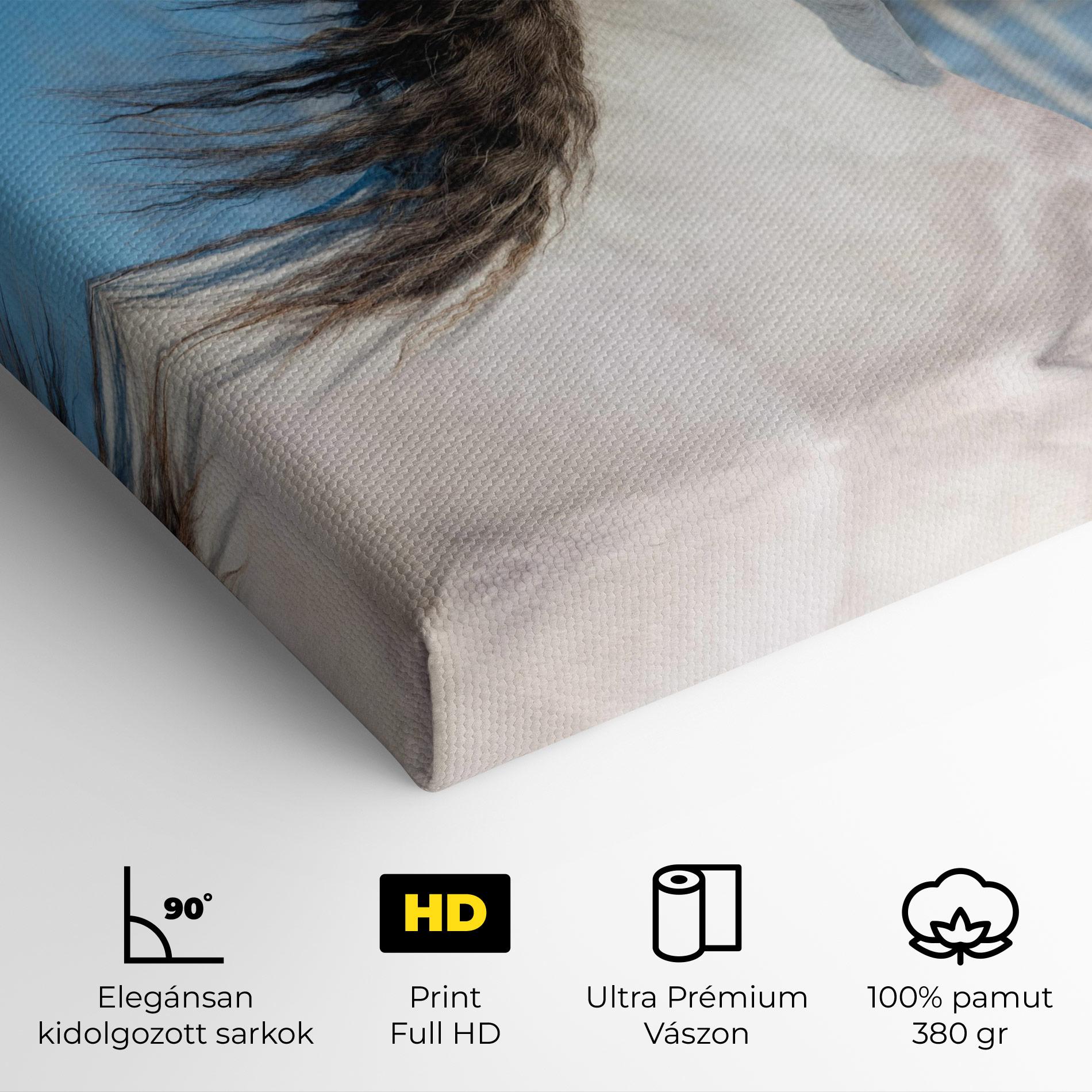 Vászonkép Wild Black Hair Horse mockup 4