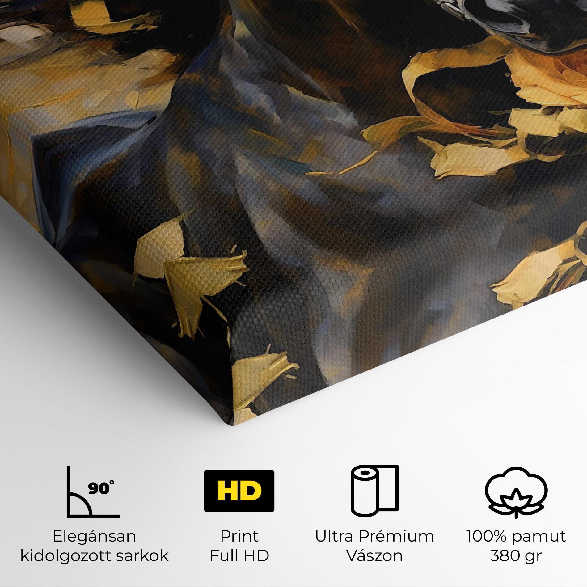 Vászonkép Yellow Roses Horse mockup 4