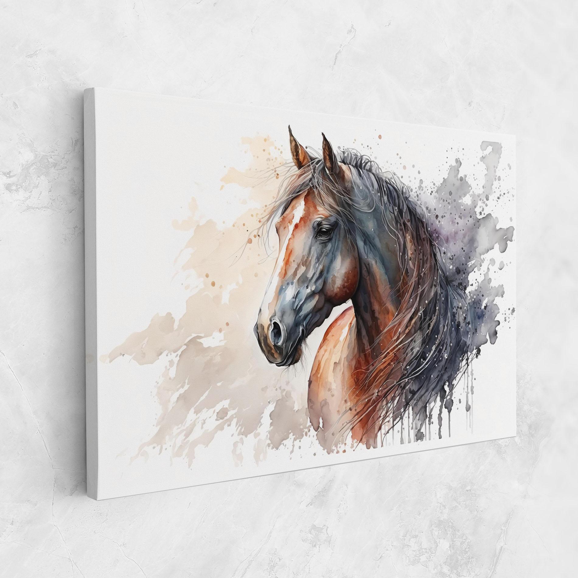 Vászonkép Black Brown Horse Painting mockup 1