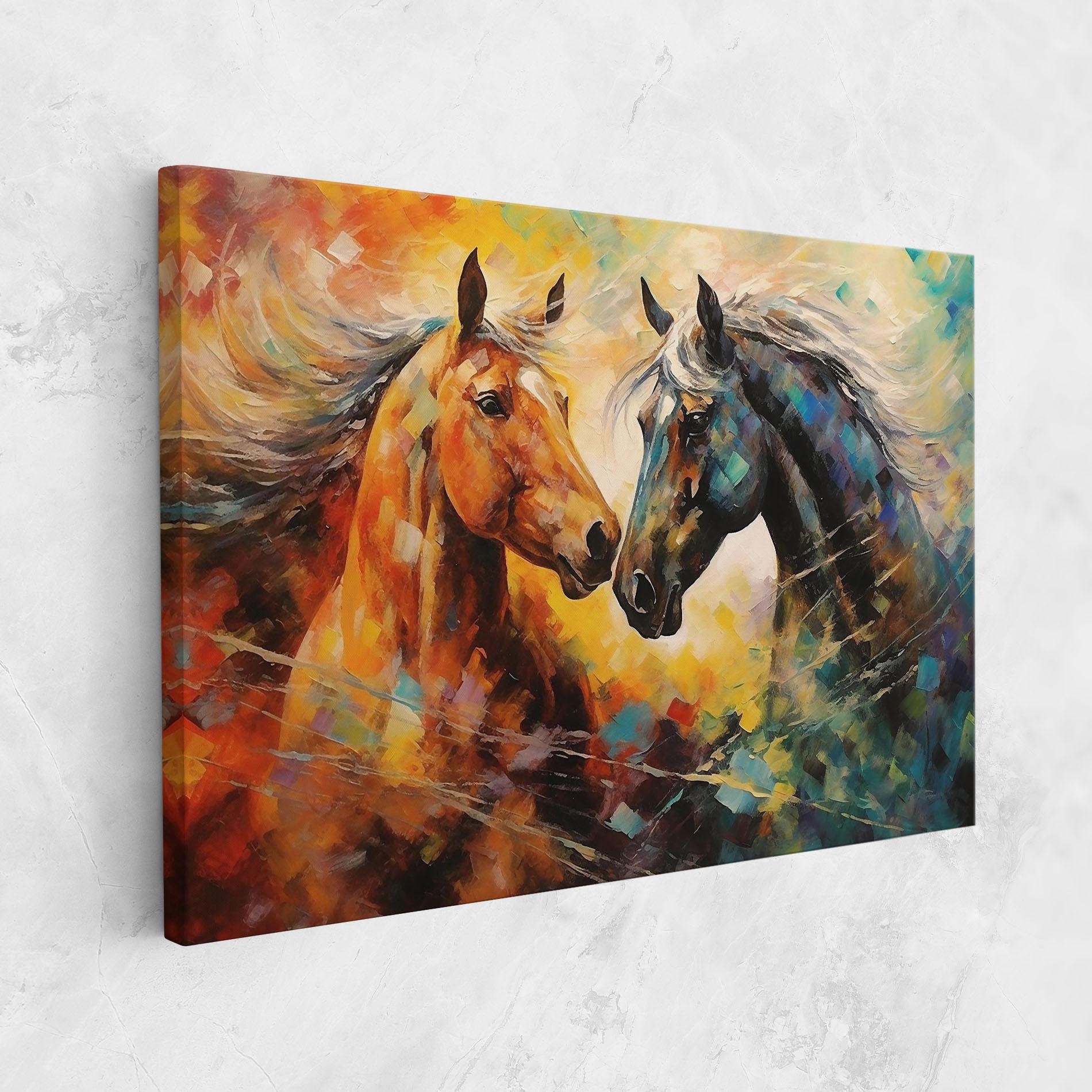 Vászonkép Brown Black Horses mockup 1