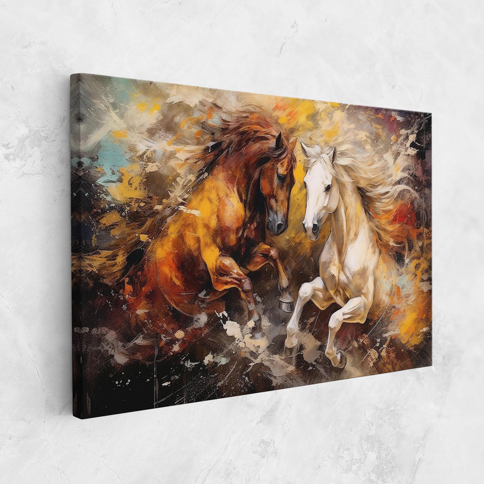 Vászonkép Brown White Horses mockup 1