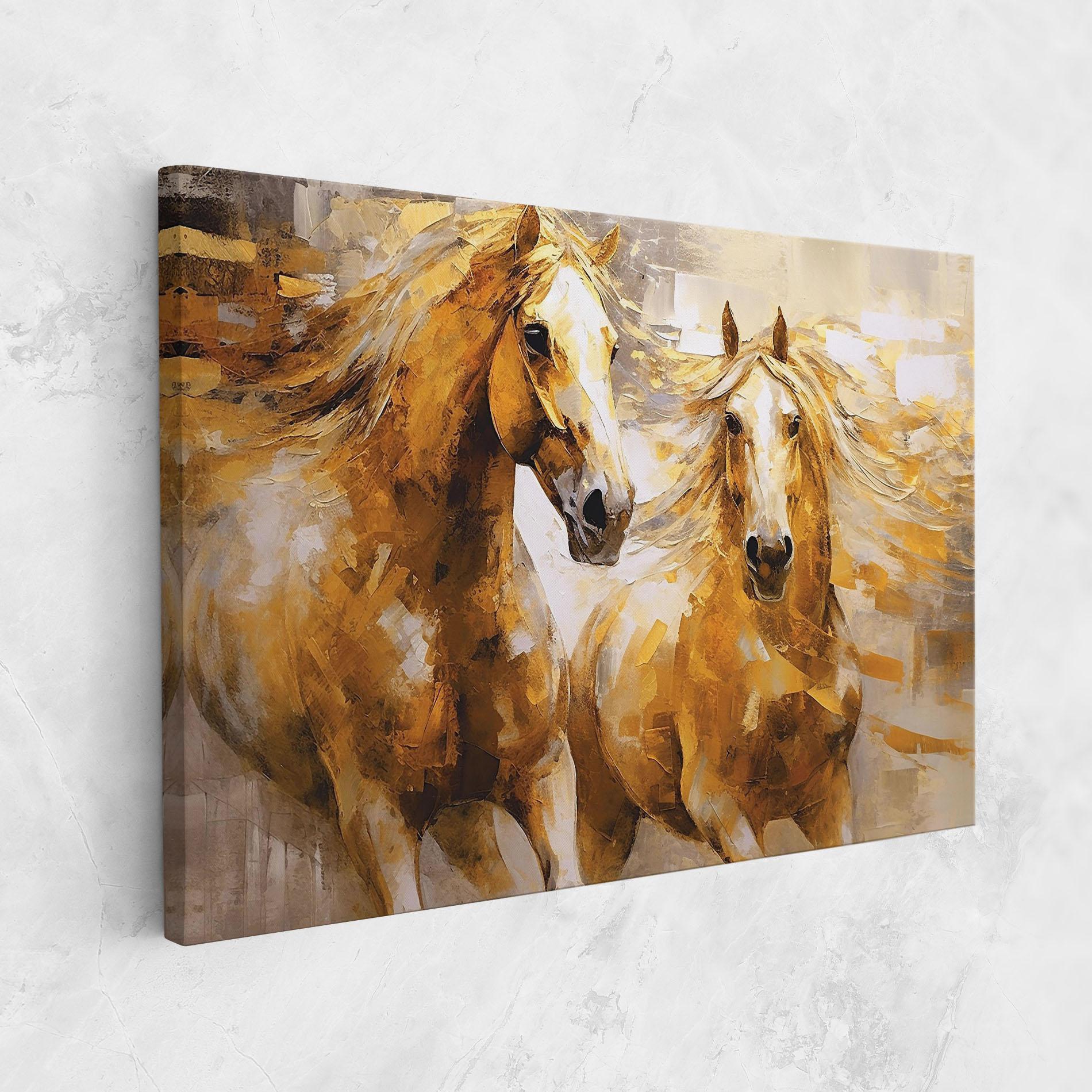 Vászonkép Golden Brown Horses mockup 1