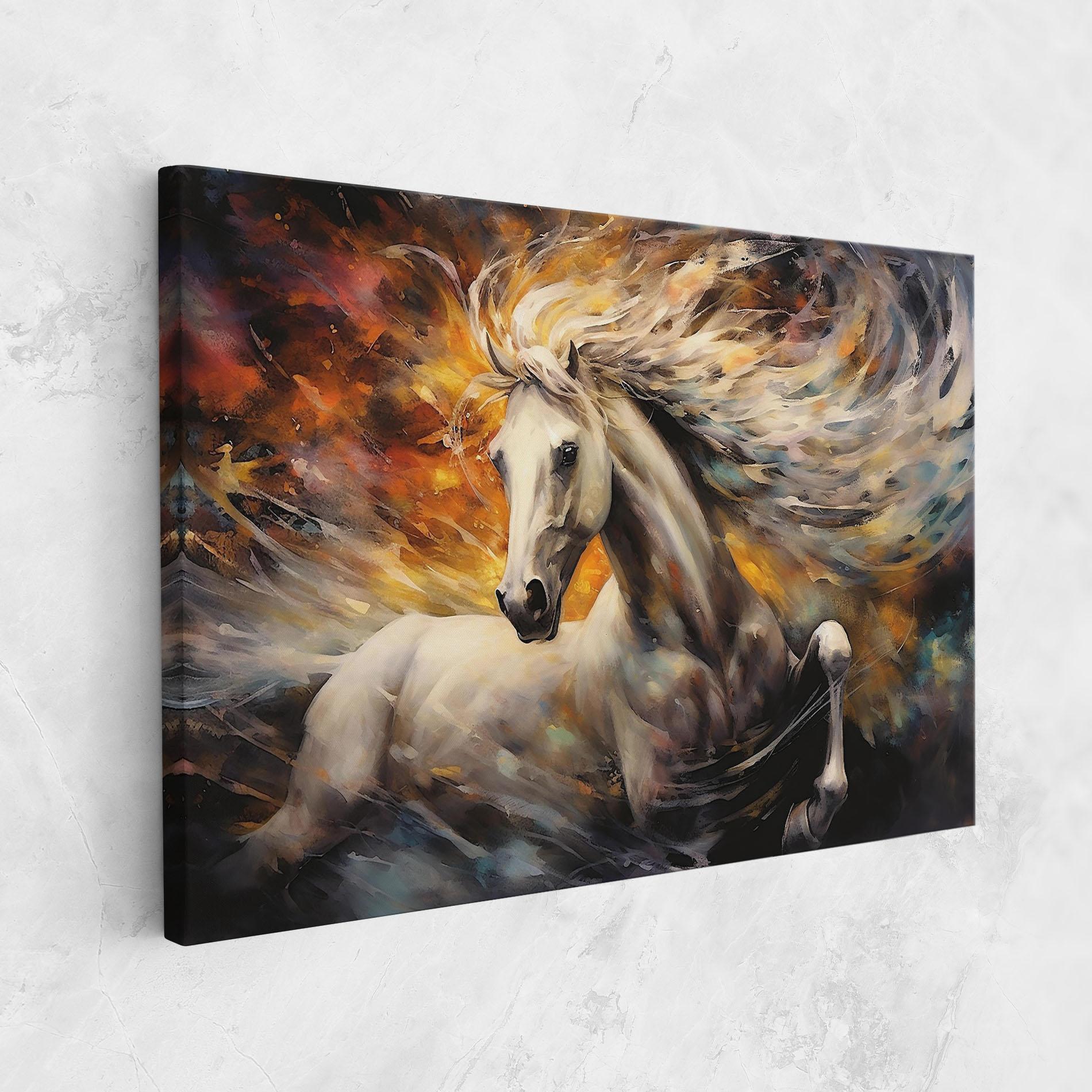 Vászonkép White Horse Painting mockup 1