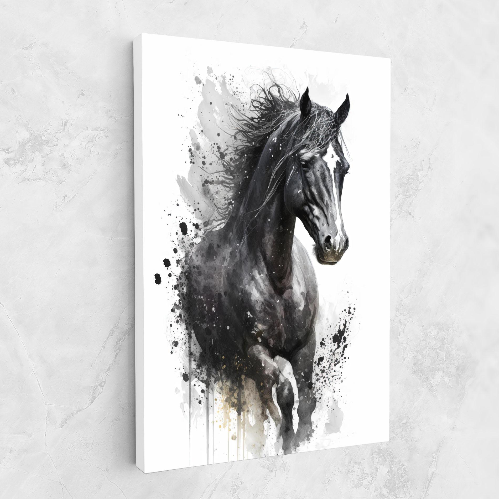 Vászonkép Black Horse mockup 1
