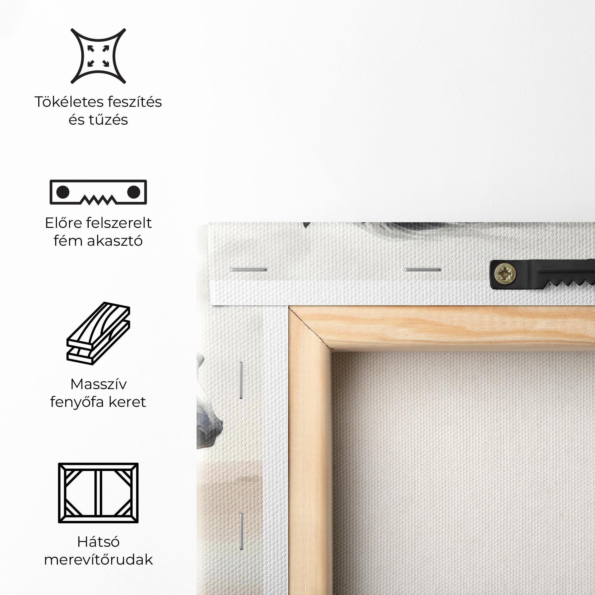 Vászonkép Light Grey Horse Galloping mockup 5