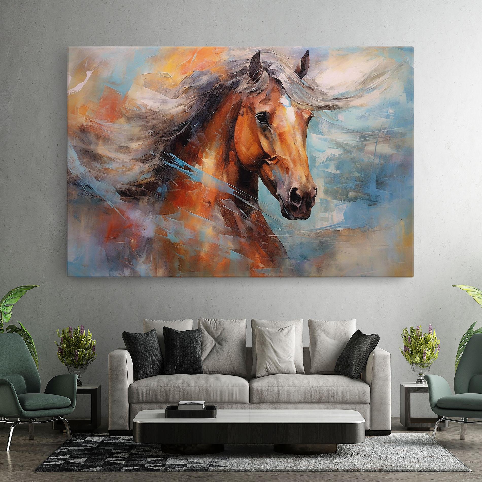 Vászonkép Beautiful Brown Horse mockup 7