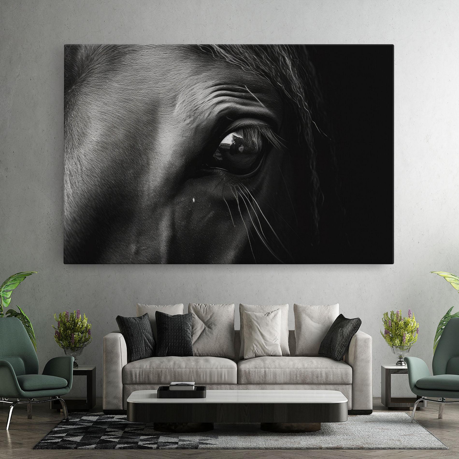 Vászonkép Black Horse Eye mockup 7